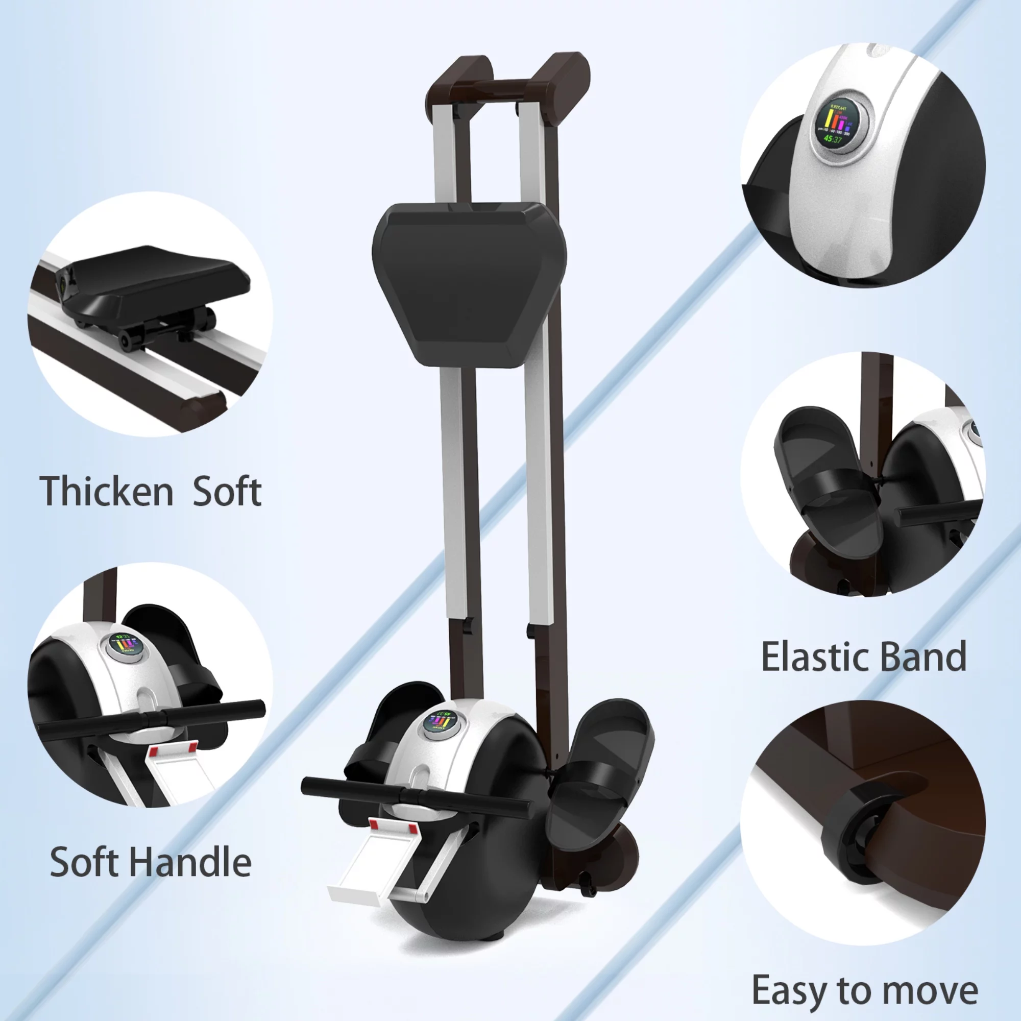 Resenkos Smart Magnetic Rowing Machine for Home Use and Cardio Training with 32 Levels of Quiet Resistance, LCD Display - Cheap Fitting