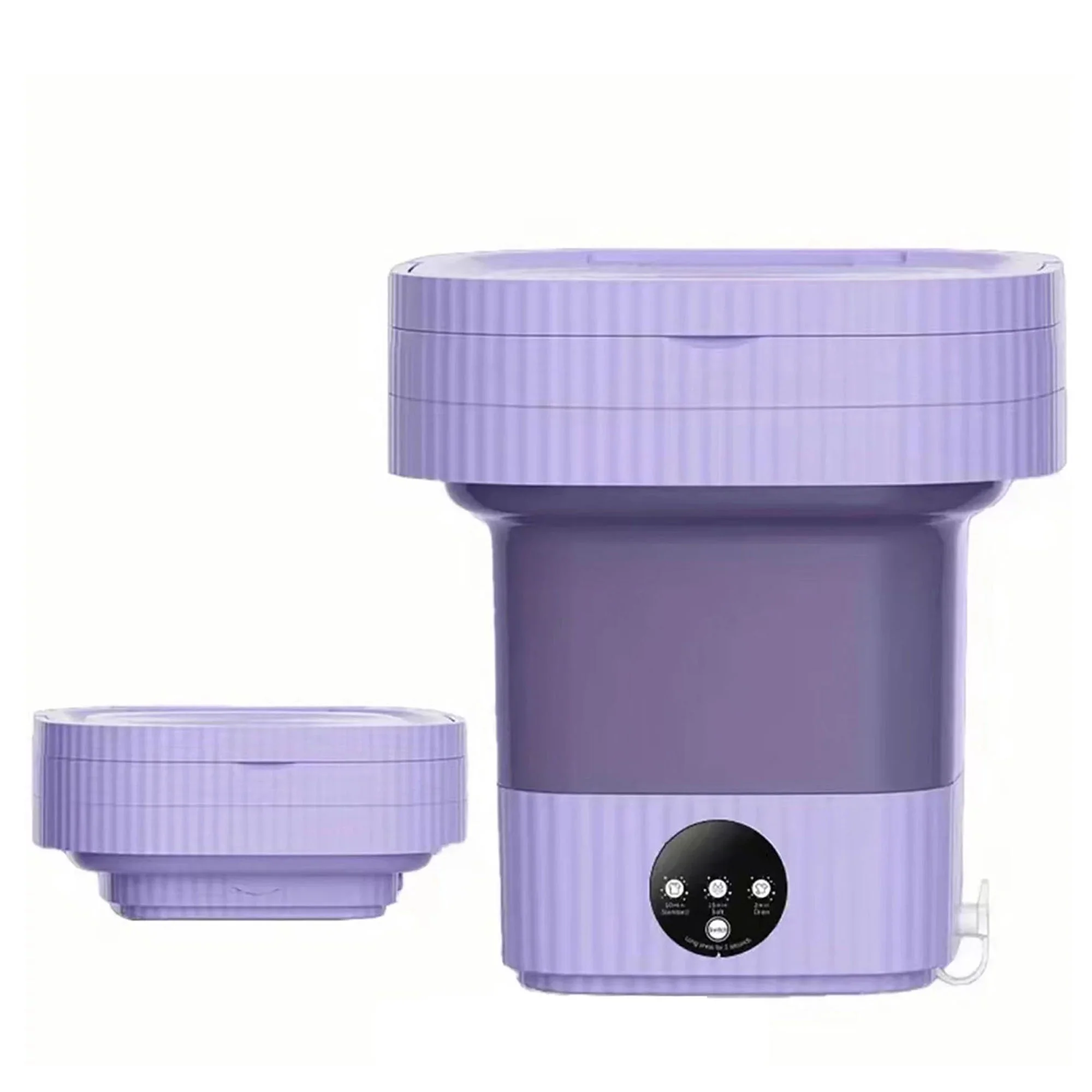 Portable Washing Machine, 10L Foldable Washer, with 3 Modes Deep Clean, Portable Washer with Gentle Spin, Suitable for Socks, Baby Clothes, Towels, Delicate(10L Purple) - Cheap Fitting