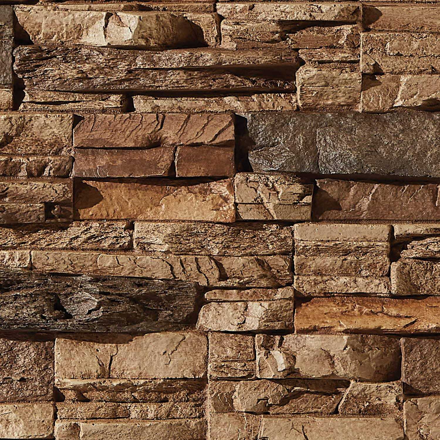 AZ Faux Faux Stacked Stone 3D Textured Wall Panel Sample Sedona 8 inchL x 8 inchH - Cheap Fitting