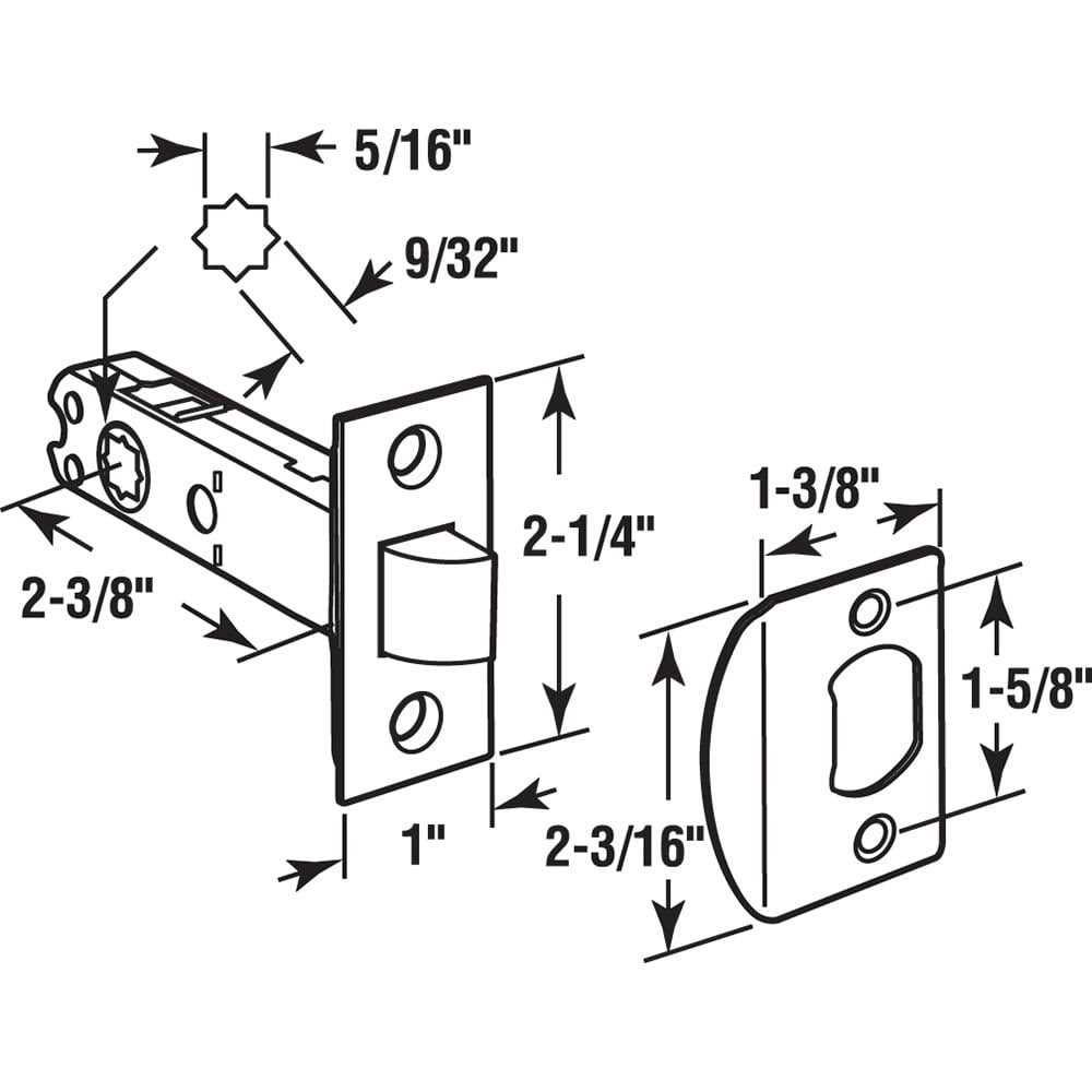 Prime-Line Passage Door Latch, 9/32 in. and 1/4 in. Square Drive E 2772 - Cheap Fitting