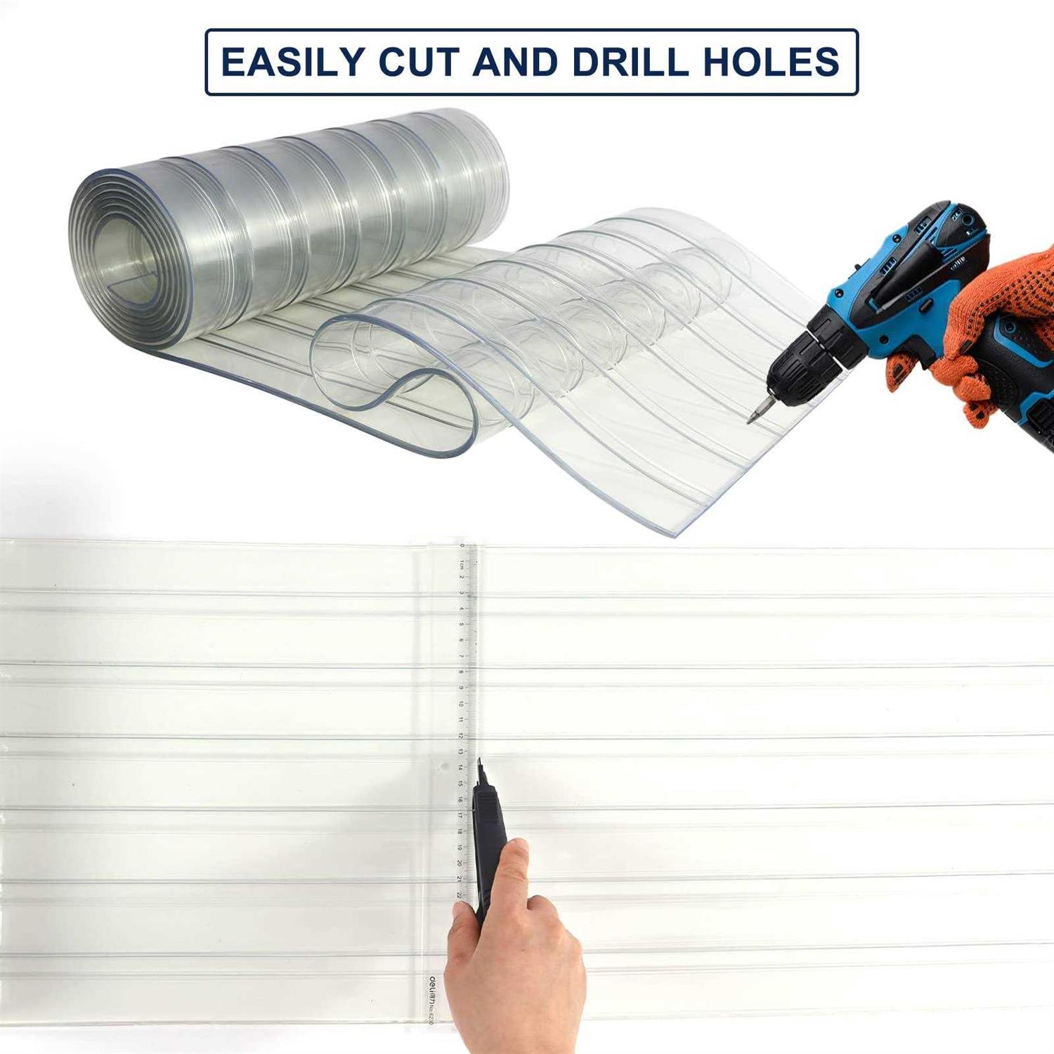 Doggie Door Replacement Strips 8′ L x CRAFTFORCE Clear Plastic Vinyl Strip for DIY Dog or Cat Door - Cheap Fitting