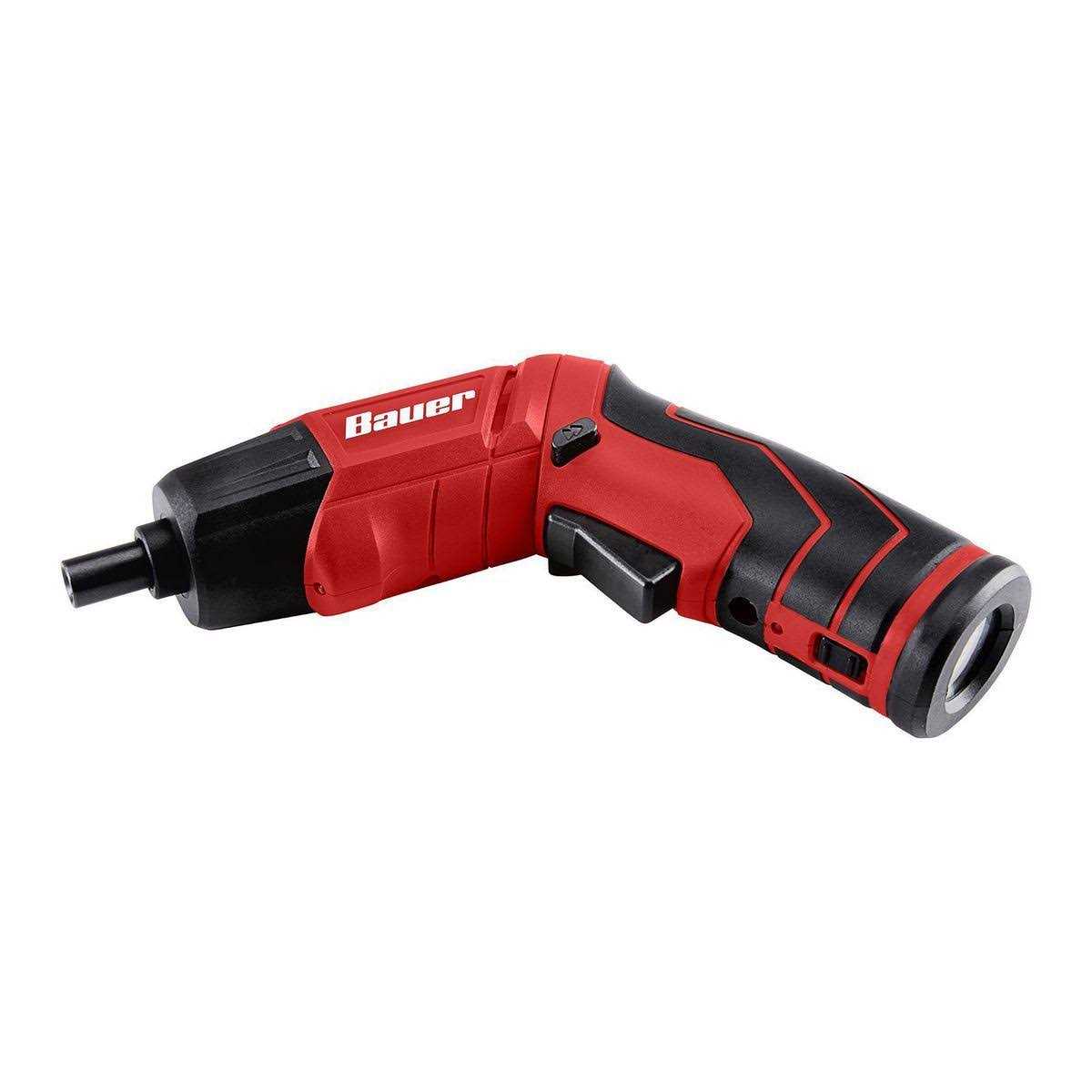 Bauer 4V Cordless 1/4 in. Screwdriver with Integrated Flashlight Kit with 4 Insert Bits and Wall Charger - Cheap Fitting