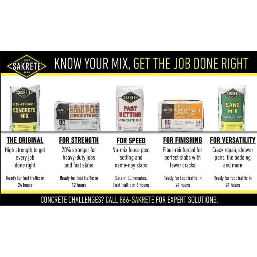 Sakrete 50 lbs. 5000 Plus High-Strength Concrete Mix 65200253 - Cheap Fitting