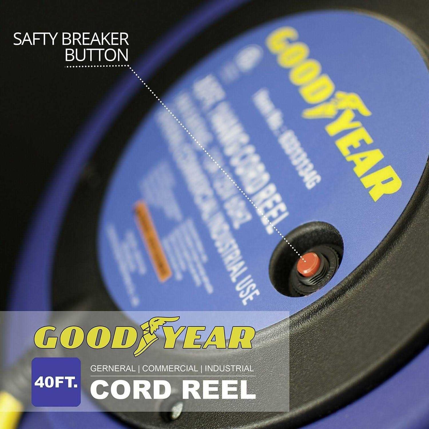 Goodyear Mountable Retractable Extension Cord Reel 14AWG x 40′ ft 63313134G - Cheap Fitting