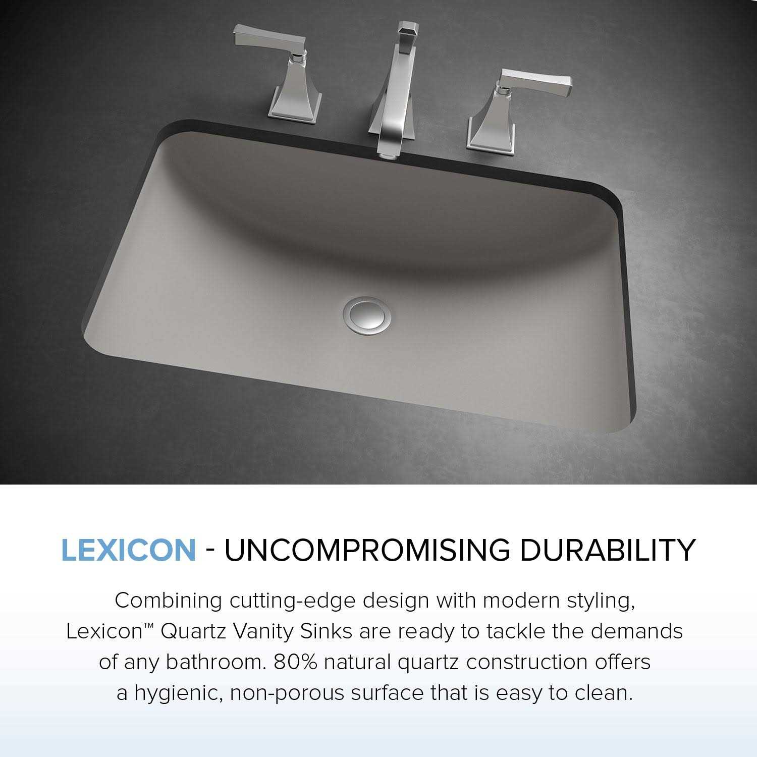 Lexicon Platinum V214 Quartz Composite Rectangle Vanity Sink - Cheap Fitting