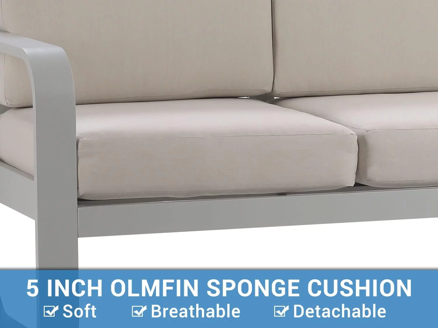 Royalcraft 4 Piece Outdoor Furniture Patio Conversation Sets, Metal Loveseat and Chairs with Tables,8 Cushions,Grey - Cheap Fitting