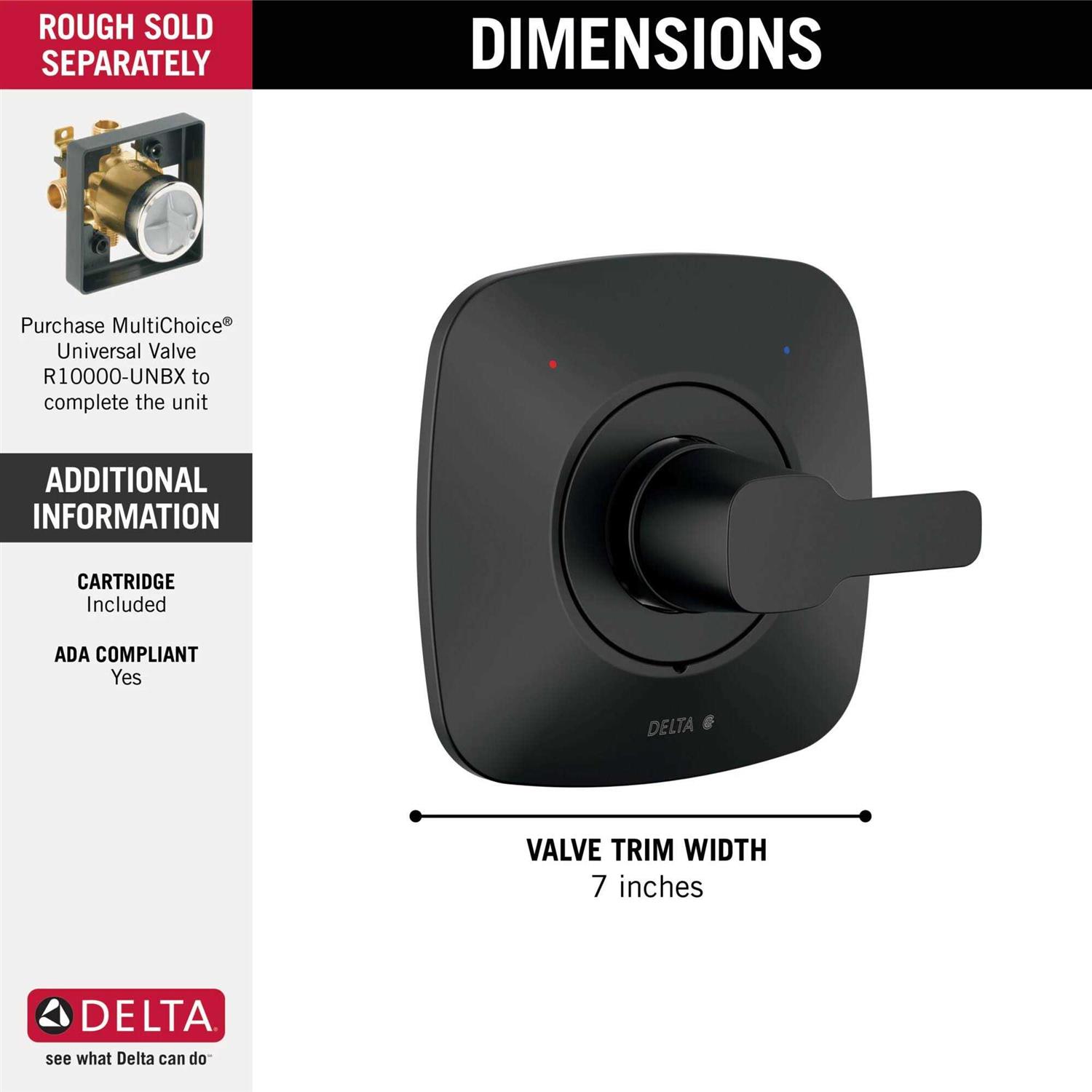 Delta Modern Monitor 14 Series Valve Only Trim T140339 - Cheap Fitting
