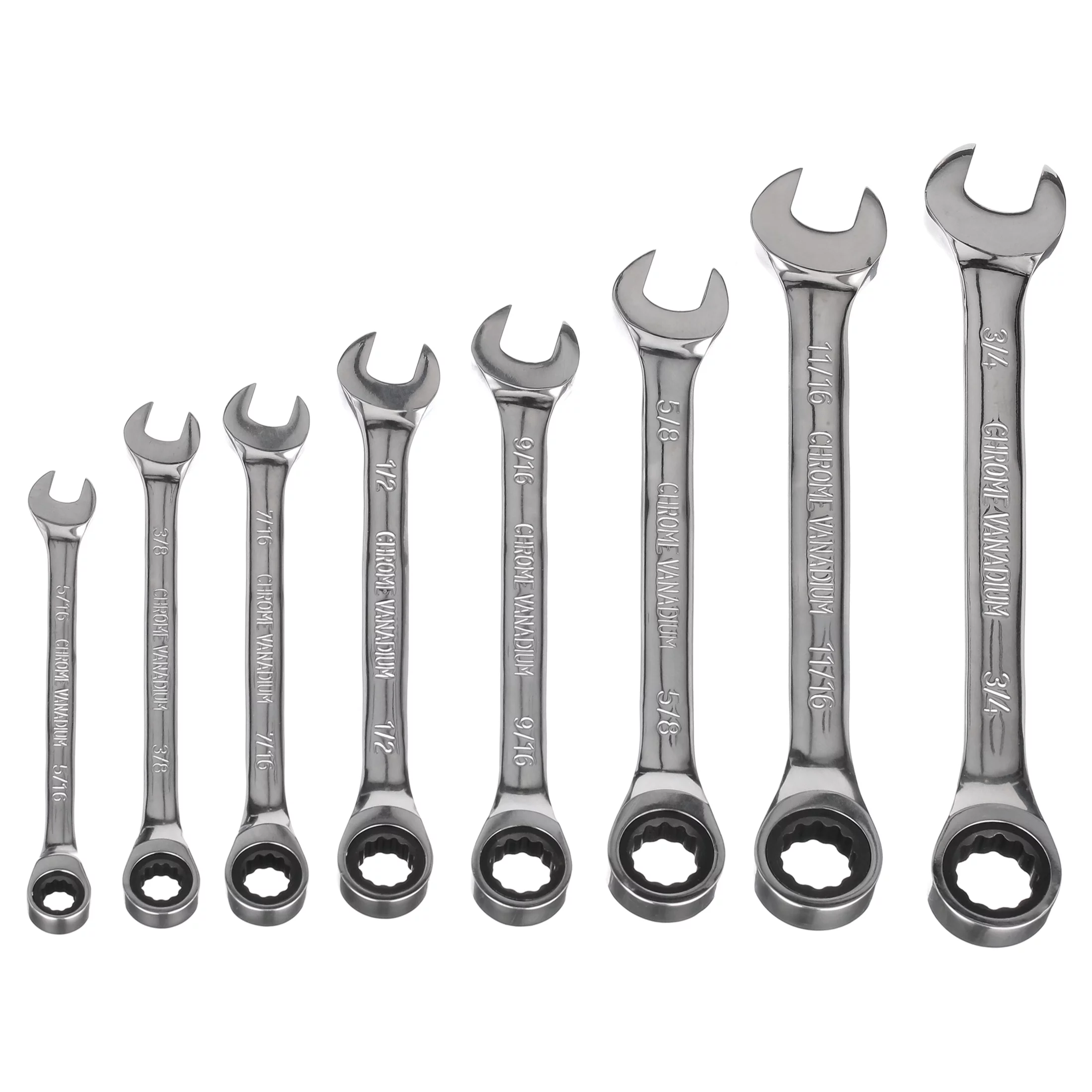 HART 8-Piece SAE Ratcheting Wrench Set with Tool Pouch, Chrome Vanadium - Cheap Fitting