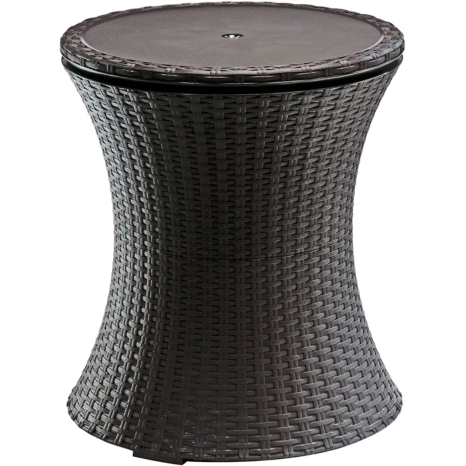 Keter Pacific 7.5 Gallon Cool Bar , Resin Outdoor Patio Beverage Cooler Table, Extra Storage, Rattan Look Brown - Cheap Fitting