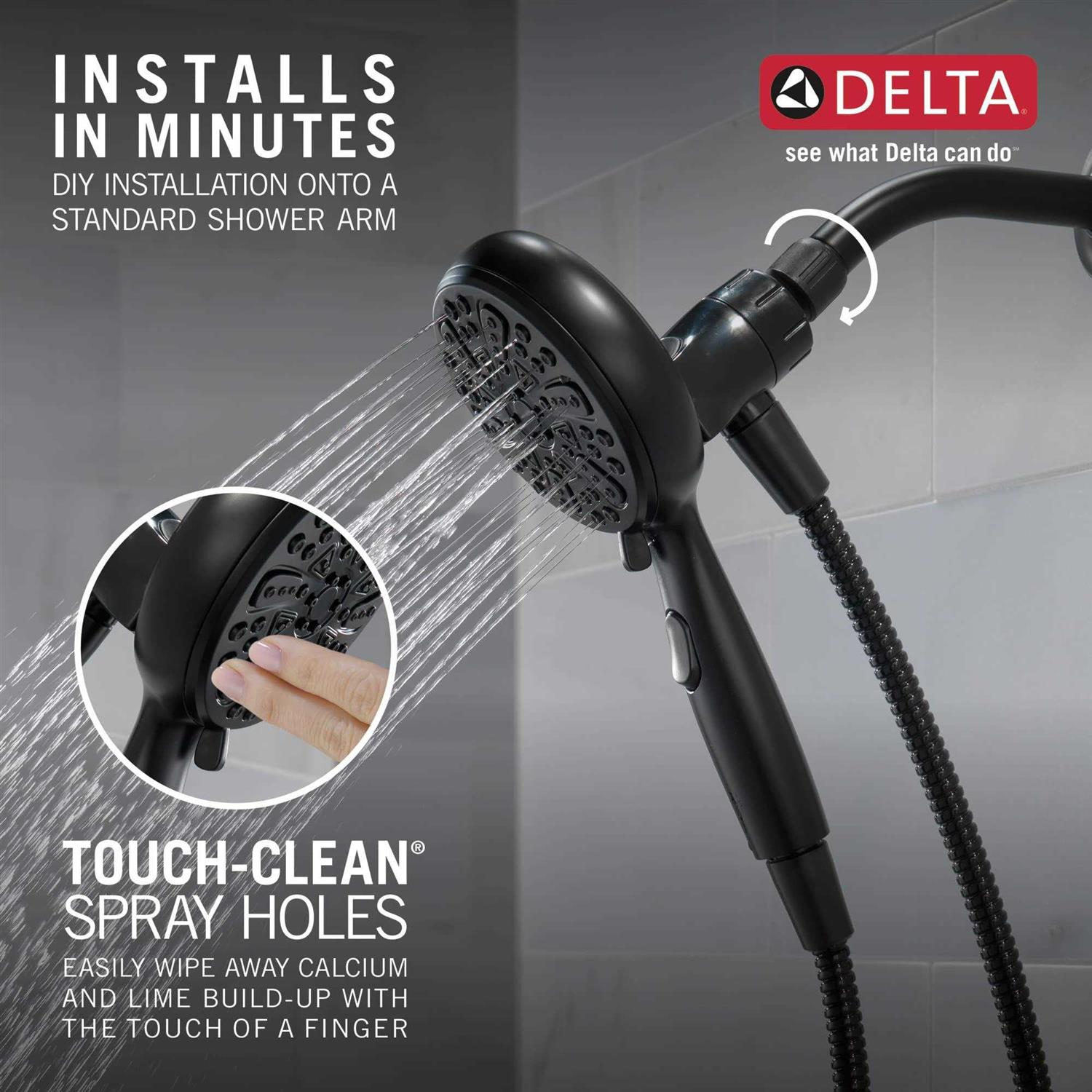 Delta Universal Showering Components 6-Setting SureDock Magnetic Hand Shower 75609BL - Cheap Fitting