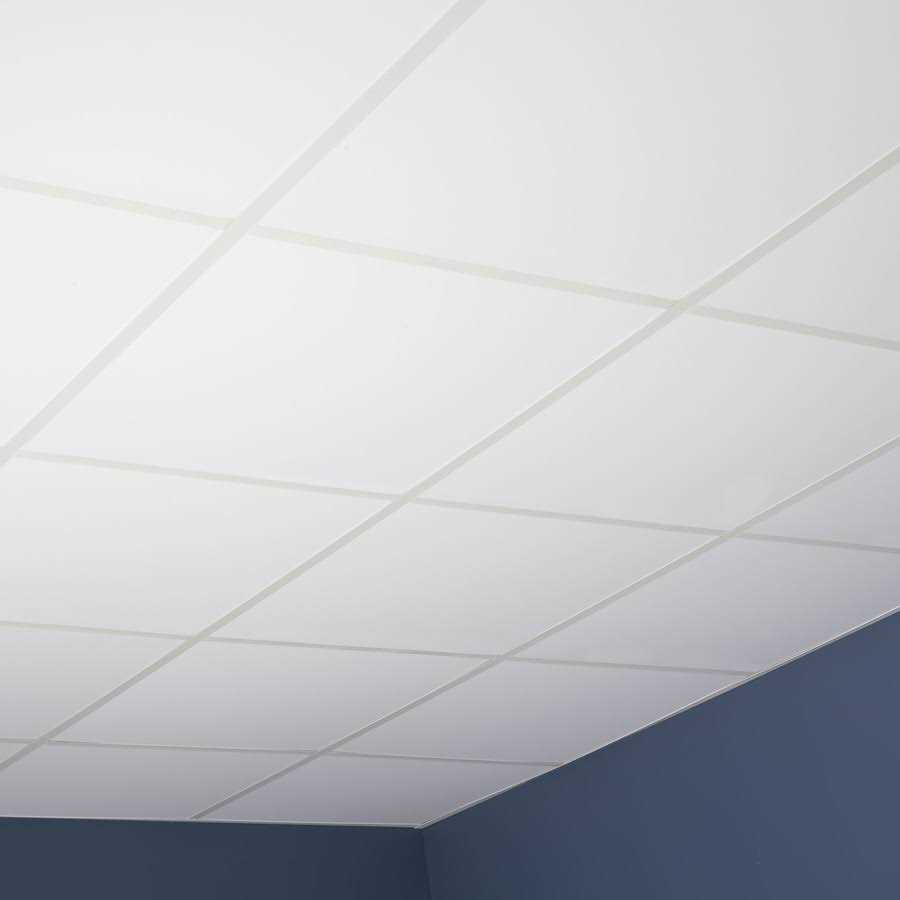 Genesis 23.75in. x 23.75in. Smooth Pro Lay in Vinyl White Ceiling Tile - Cheap Fitting