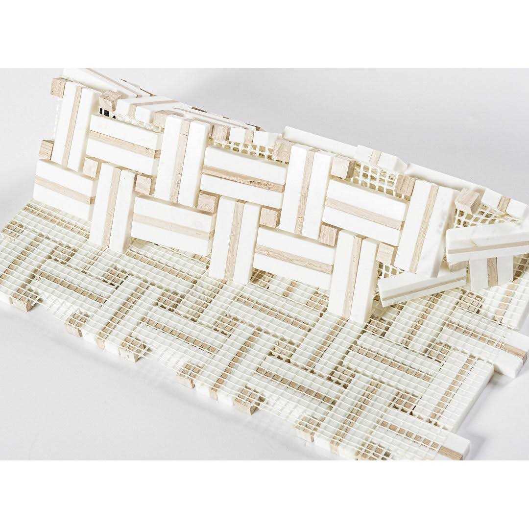 ANDOVA Fabrique White 12 in. x 12 in. Woven Look Smooth Natural Stone Floor and Wall Tile - Cheap Fitting