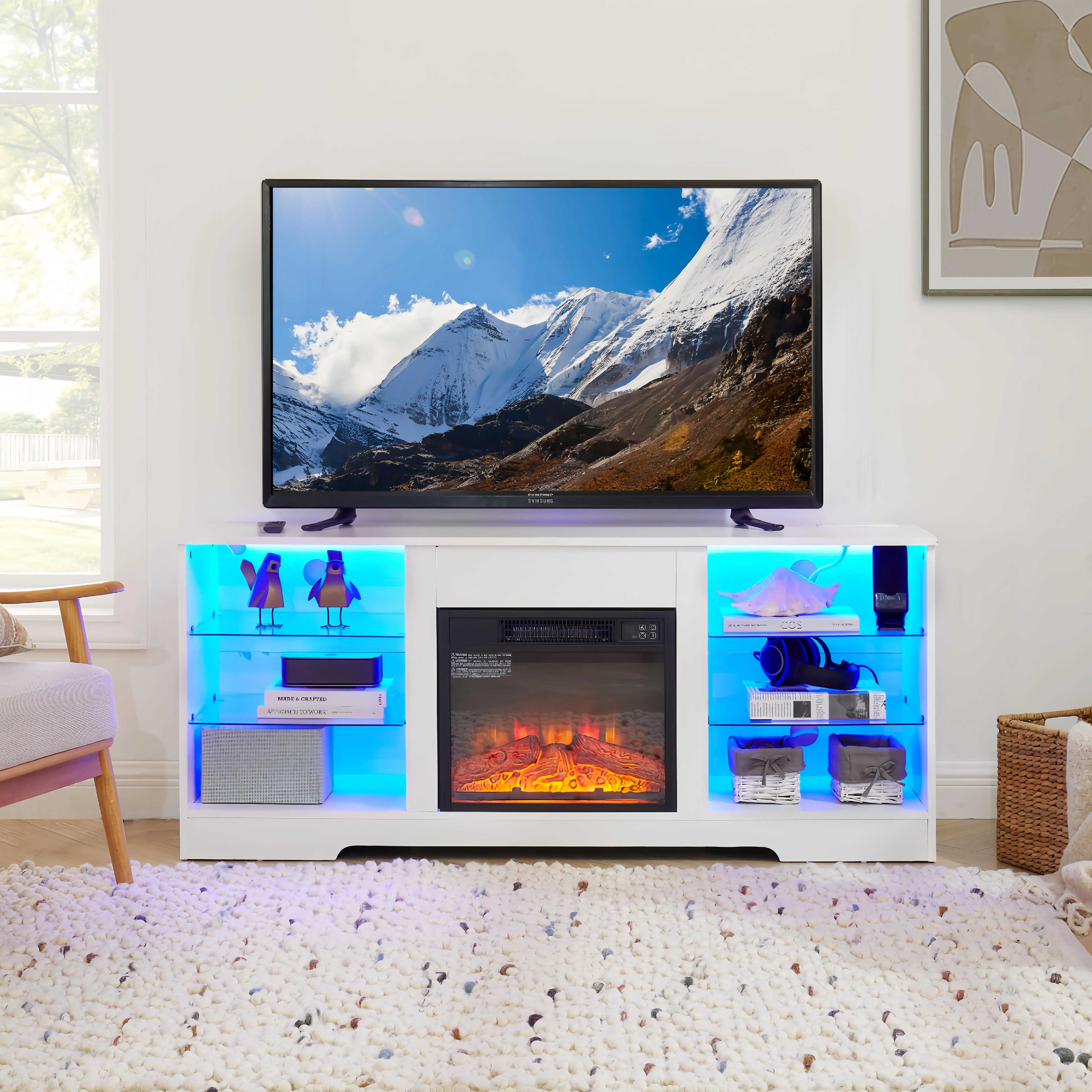 Fireplace TV Stand, PAPROOS Electric 58