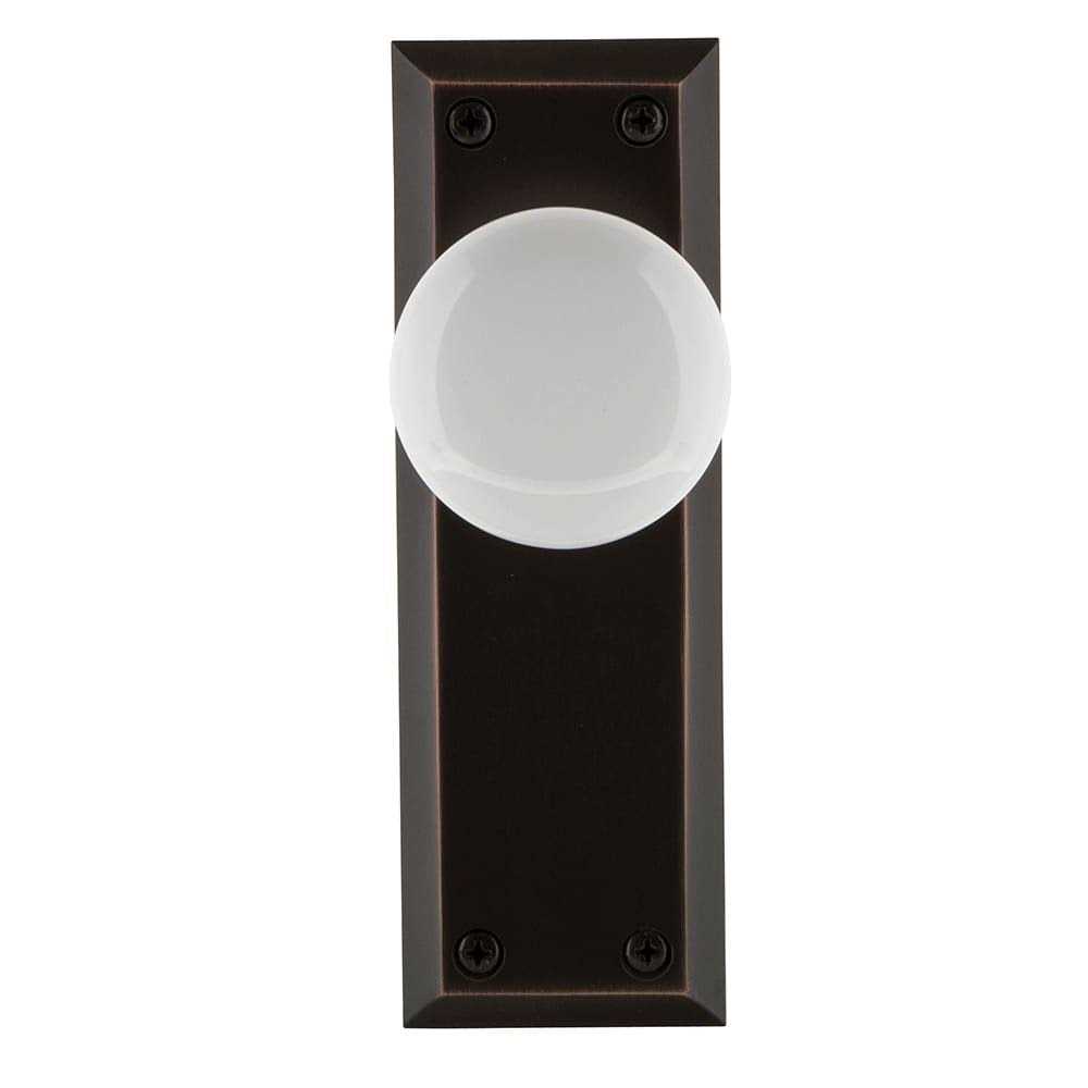 Nostalgic Warehouse New York Plate Dummy White Porcelain Door Knob - Cheap Fitting