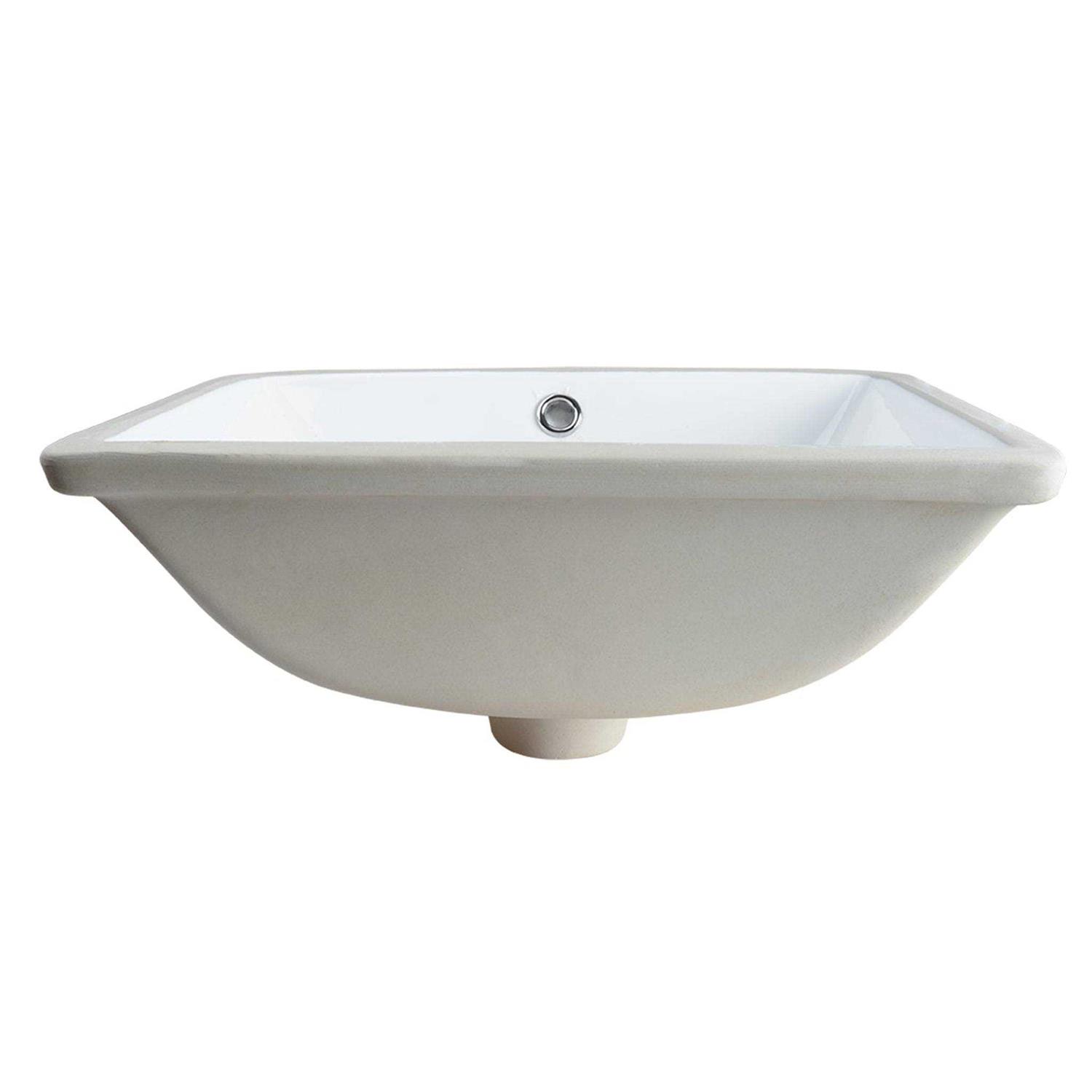 DeerValley DV-1U306 Ursa 18 x 13 Rectangular Undermount Bathroom Sink with Overflow Hole - Cheap Fitting
