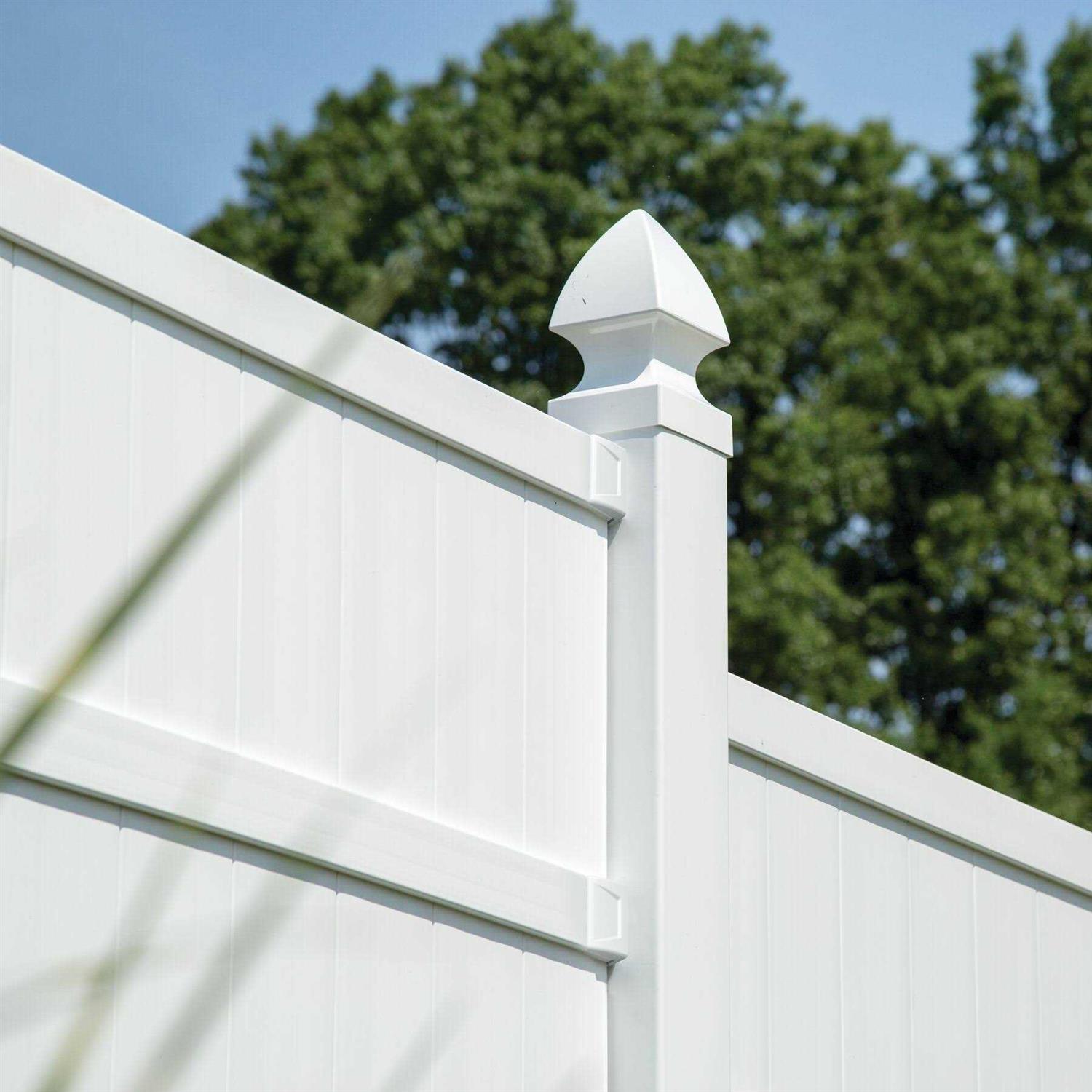 Freedom 4-in W x 4-in L White Vinyl Fence Post Cap - Cheap Fitting