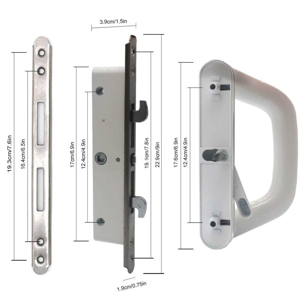 ALLYWASAI Sliding Patio Door Handle Set with Mortise Lock Suitable for Sliding Glass Patio Door Thickness from 0.9in to 1.4in - Cheap Fitting