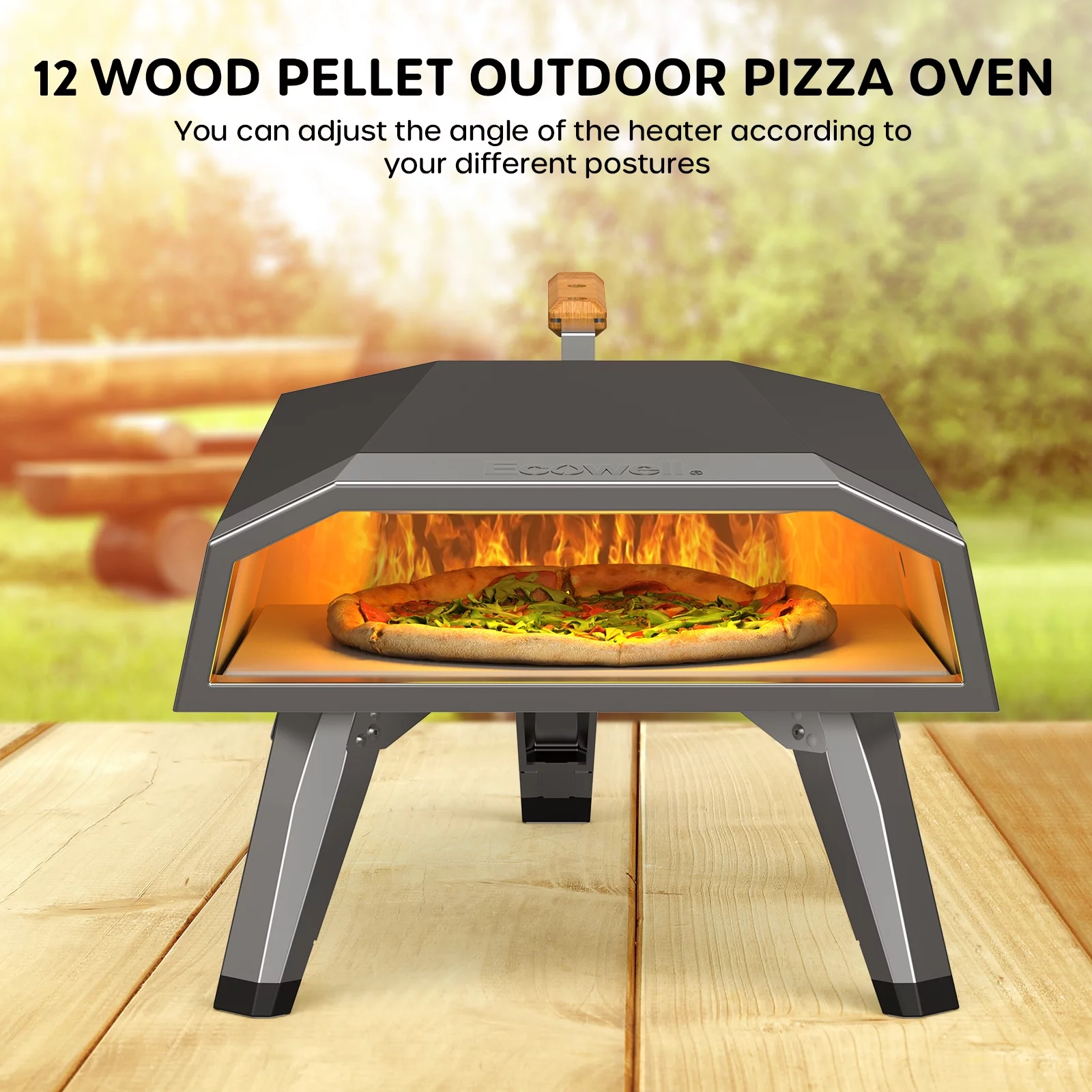 ECOWELL 12” Wood Pellet Outdoor Pizza Oven and Accessories - Cheap Fitting