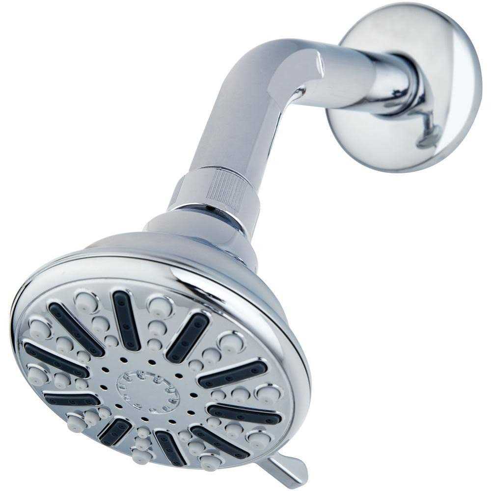 Glacier Bay 3-Spray Patterns 3.5 In. Single Wall Mount Fixed Adjustable Shower Head - Cheap Fitting