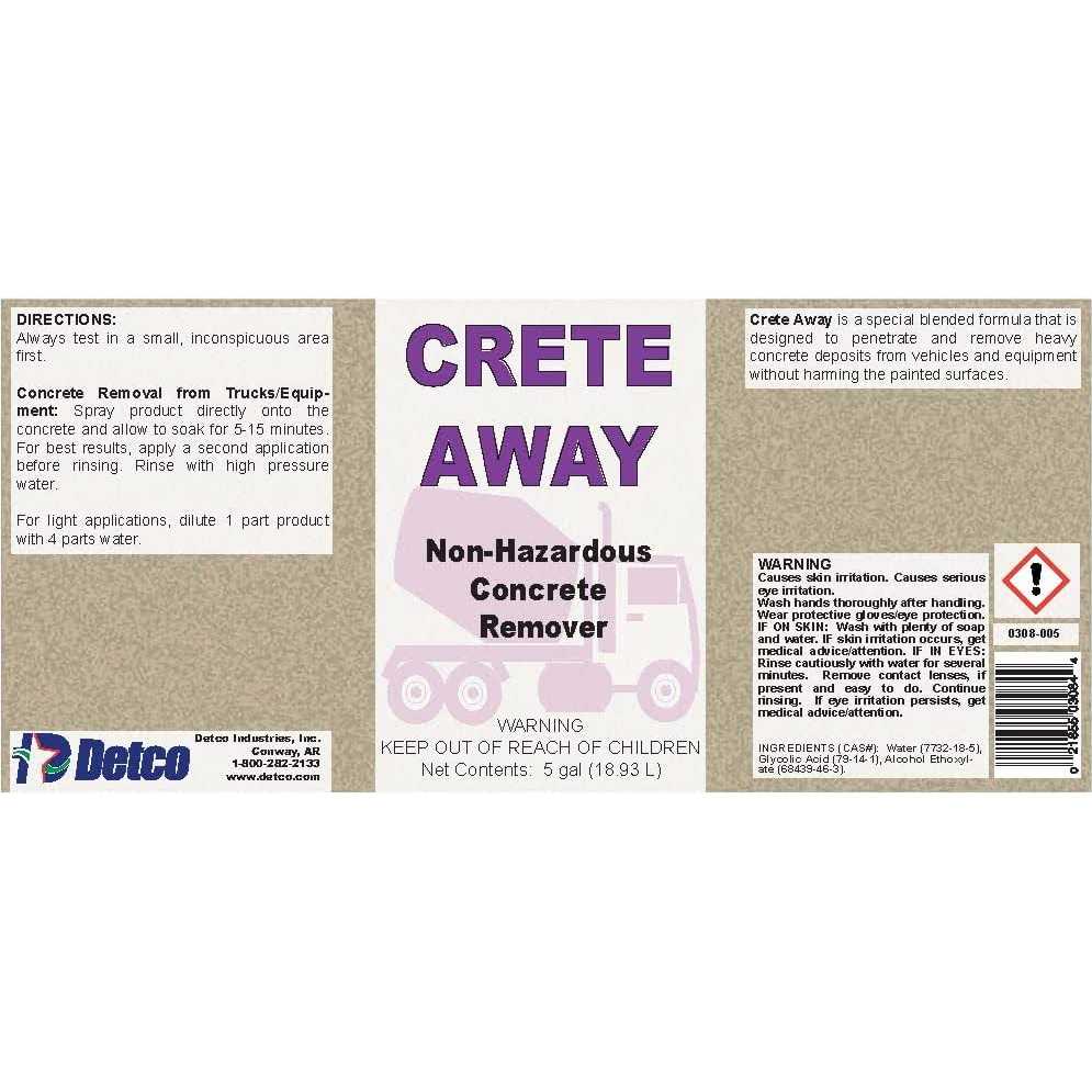 Crete Away Concrete Remover from Trucks, Mixers and Construction Equipment Mortar Grout and Stucco - Cheap Fitting