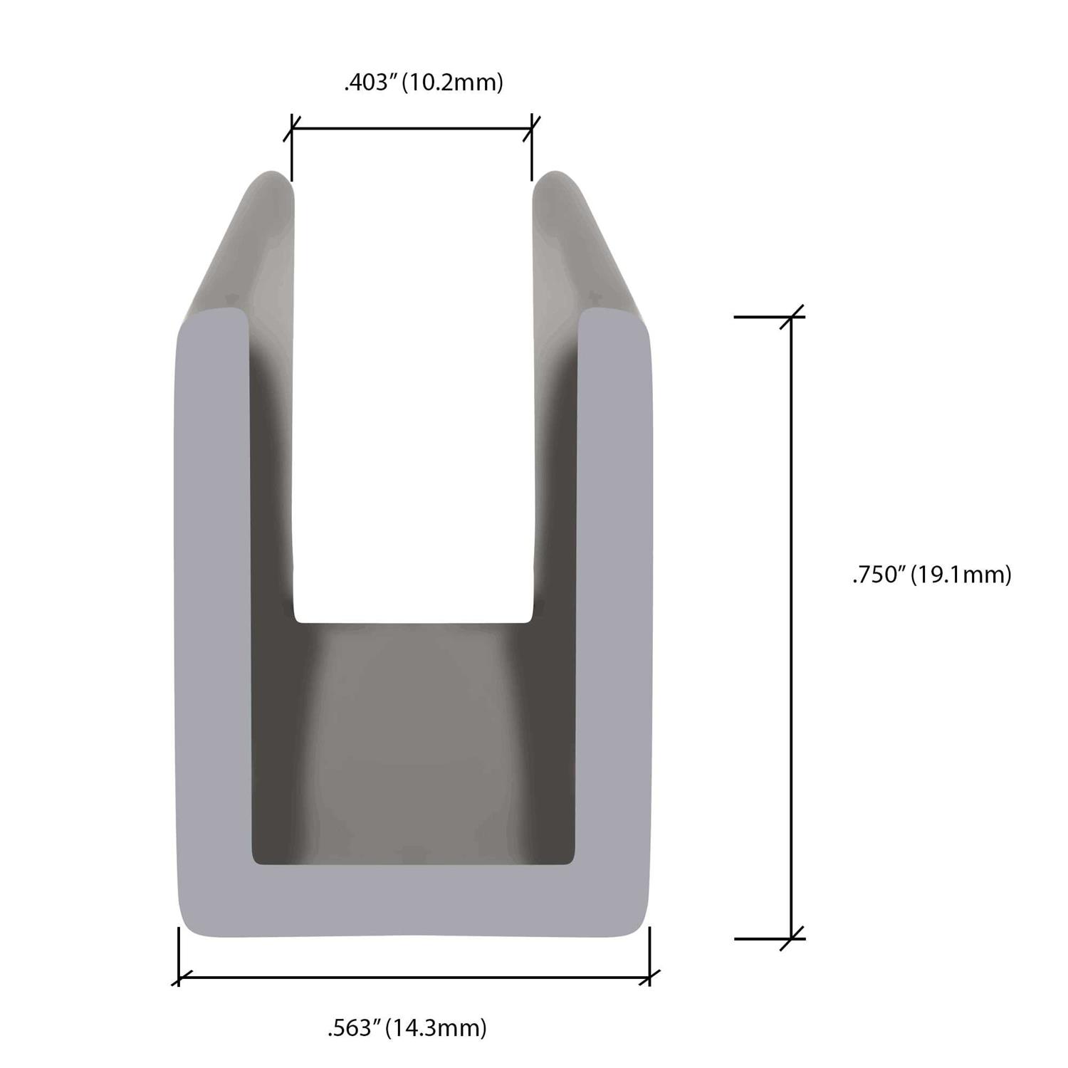 Brixwell 3/8 inch Fixed Panel Shower Door Deep U-Channel - Cheap Fitting