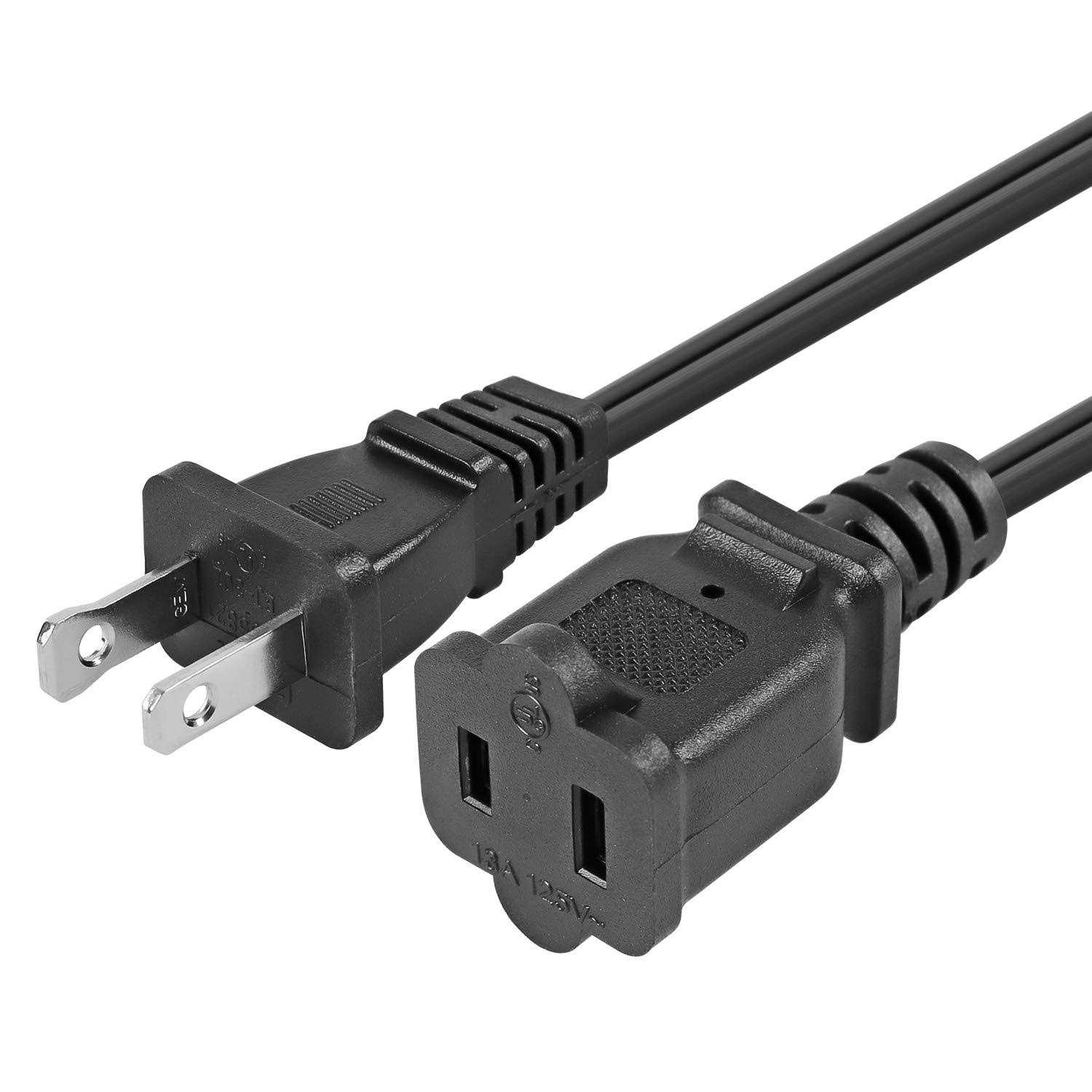 Vseer 2 Prong Extension Cord US AC 2-Prong Male and Female Power Cable Spt2 16AWG 13A/125V - Cheap Fitting