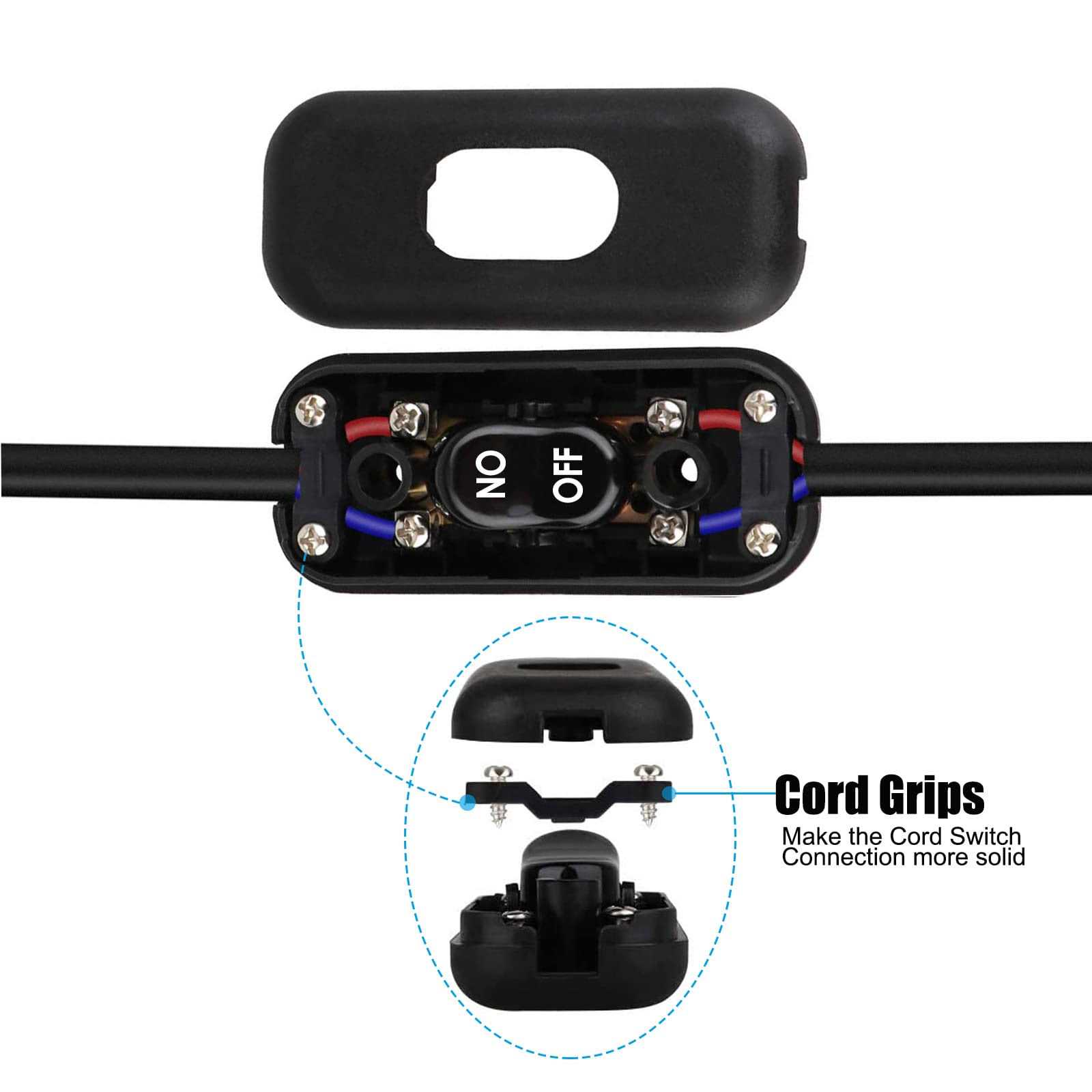 Inline Cord Switch 2 Pack AC 250V 6A On/Off Lamp Control Appliance Switch Rocker for Table Lamp Desk Bed LED Lights - Cheap Fitting