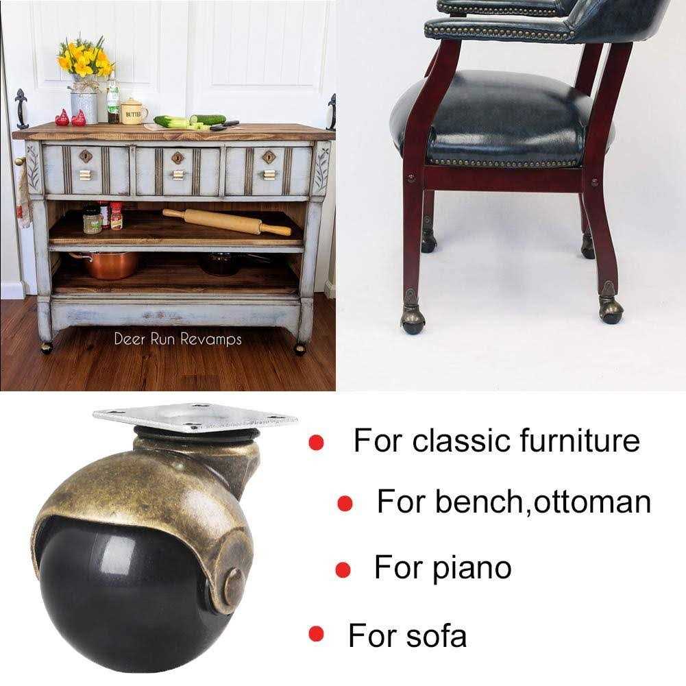 Enyke Ball Caster Wheels 1.5-inch Small Wheels for Furniture Swivel Furniture Casters Set of 4 - Cheap Fitting