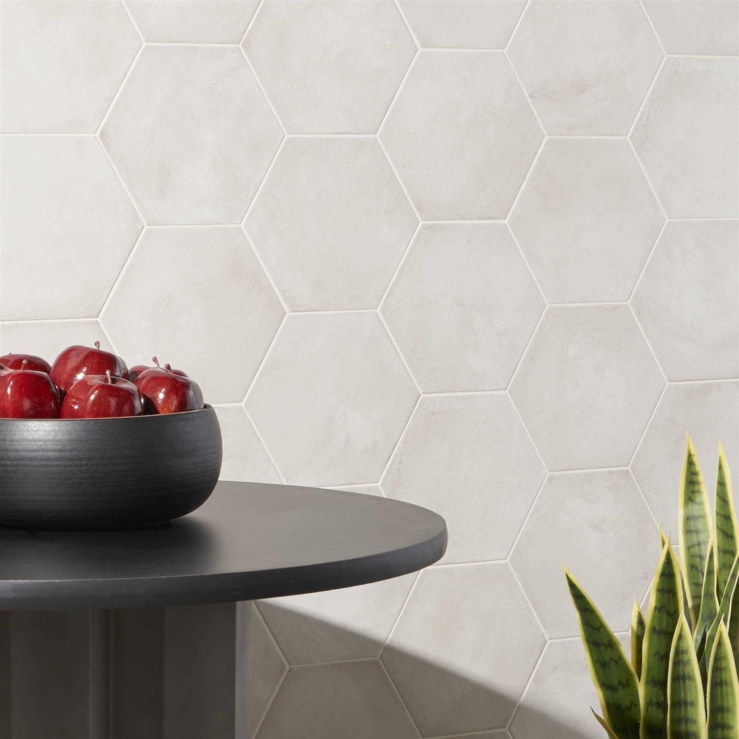 Dash 8.5 in. x 9.84 in. Matte Hexagon Porcelain Floor and Wall Tile Ivy Hill Tile - Cheap Fitting
