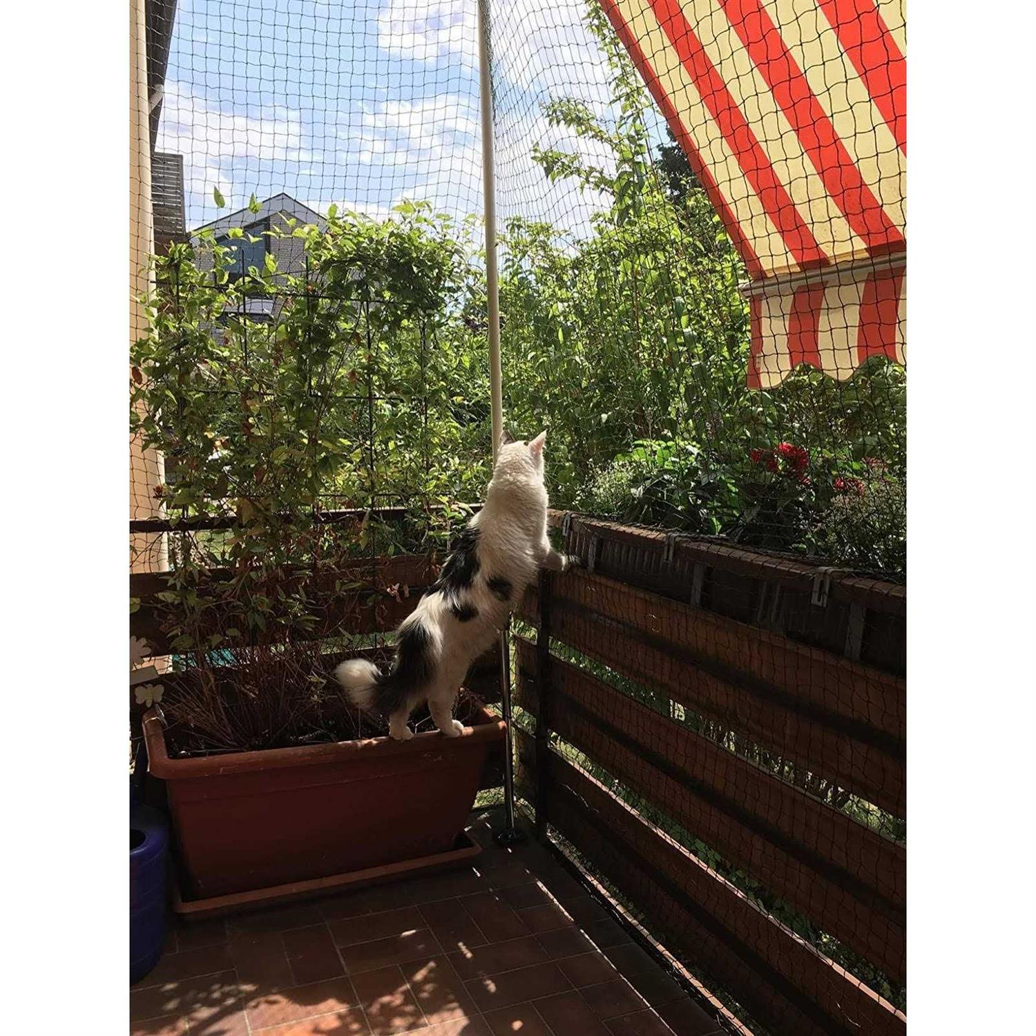 AIYGO Cat Netting Balcony Pet Mesh Fence for Balcony Black Nylon Balcony Netting for Pets Anti-Fall Cat Net for Balcony and Windows - Cheap Fitting