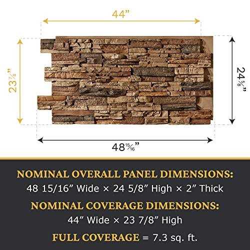 AZ Faux Faux Stacked Stone 3D Textured Wall Panel Sample Sedona 8 inchL x 8 inchH - Cheap Fitting