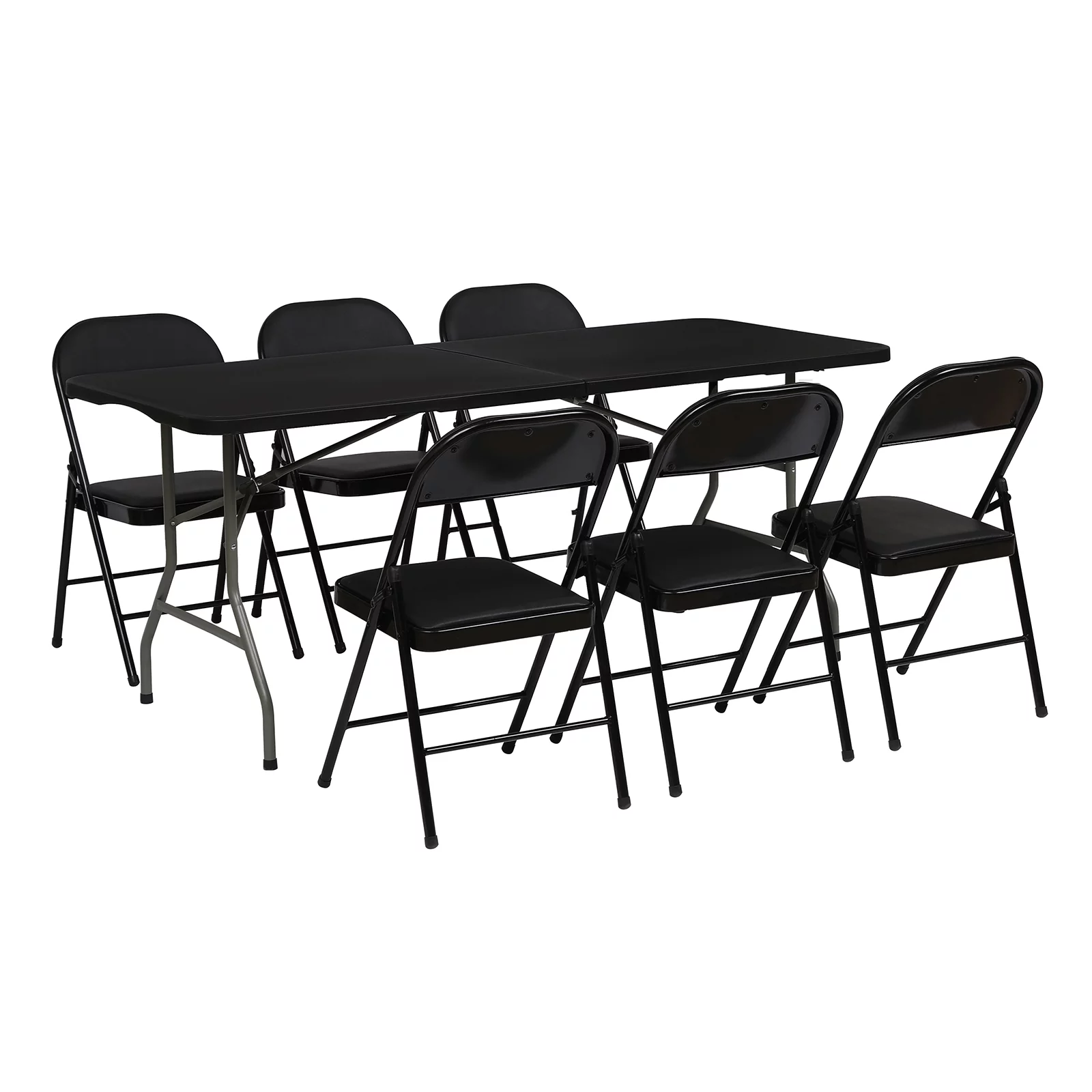 HONGGE 6ft Folding Table for Indoor Outdoor Camping Party , Black - Cheap Fitting