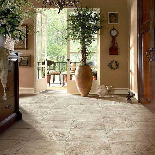 TrafficMaster Groutable 18 in. x 18 in. White and Grey Travertine Peel and Stick Vinyl Tile - Cheap Fitting