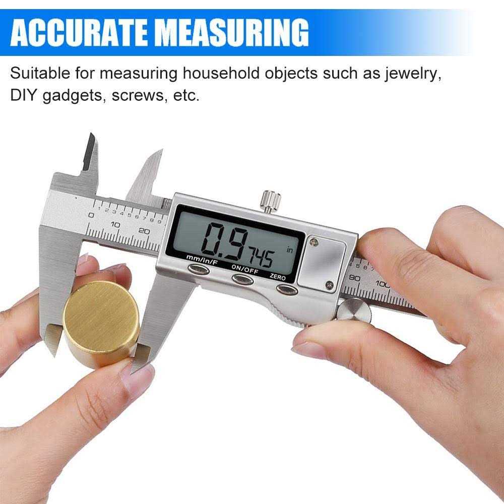 Jiavarry Digital Caliper Measuring Tool Stainless Steel Vernier Caliper Digital Micrometer with Large LCD Screen - Cheap Fitting
