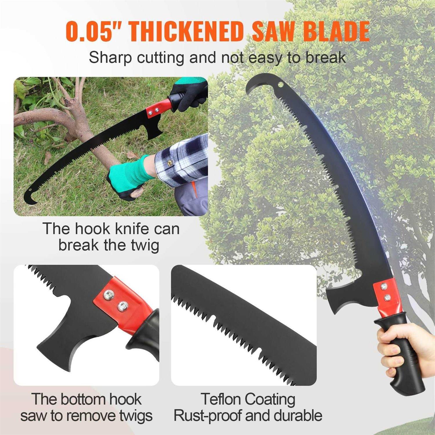 VEVOR Manual Pole Saw, 4.9-20 ft Extendable Tree Pruner, Sharp Steel Blade for High Branches Trimming, with Lightweight Aluminum Alloy Handle and a SDGZJLHJSS6M55FPJV0 - Cheap Fitting