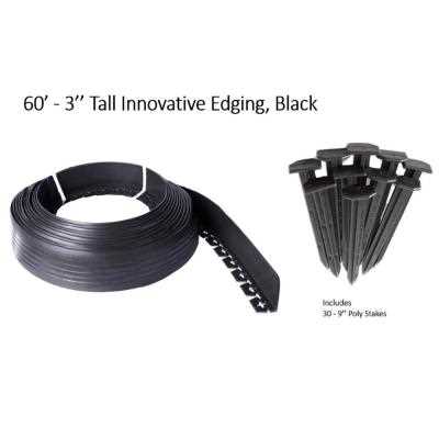 No-Dig Edging Valley View Finish: Black, Size: 3 H x 720 W x 1.5 D - Cheap Fitting