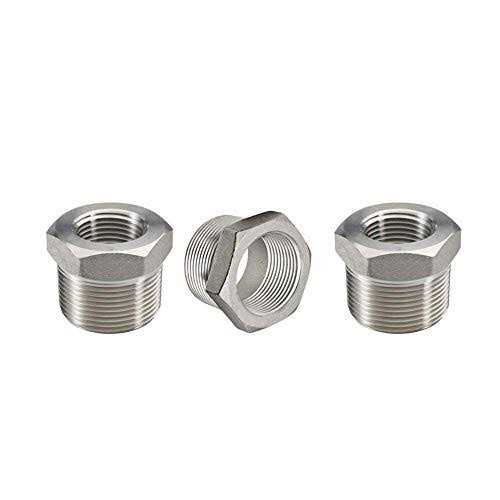 Beduan Stainless Steel Reducer Hex Bushing 3/4 Male NPT to 1/2 Female NPT - Cheap Fitting