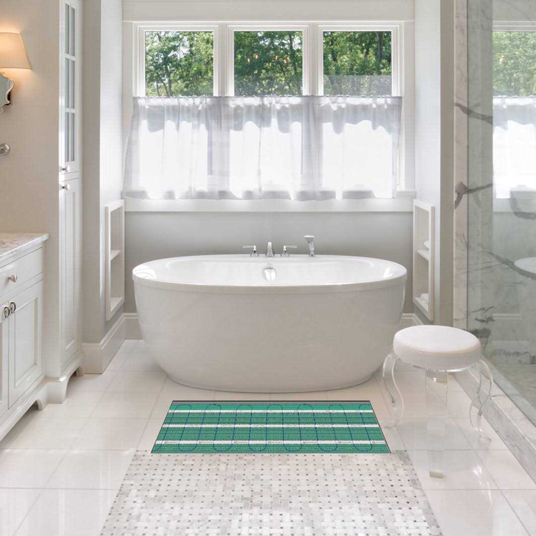 Tempzone Electric Floor Heating Easy Mat 120V for Tile, Stone and Luxury Vinyl Tile Floors WarmlyYours Size: 3′ W x 5′ L - Cheap Fitting