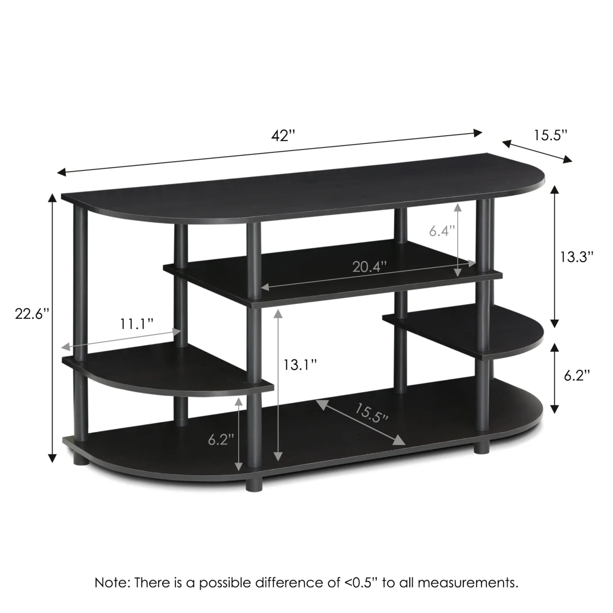 Furinno JAYA Simple Design No Tool TV Stand, Black - Cheap Fitting