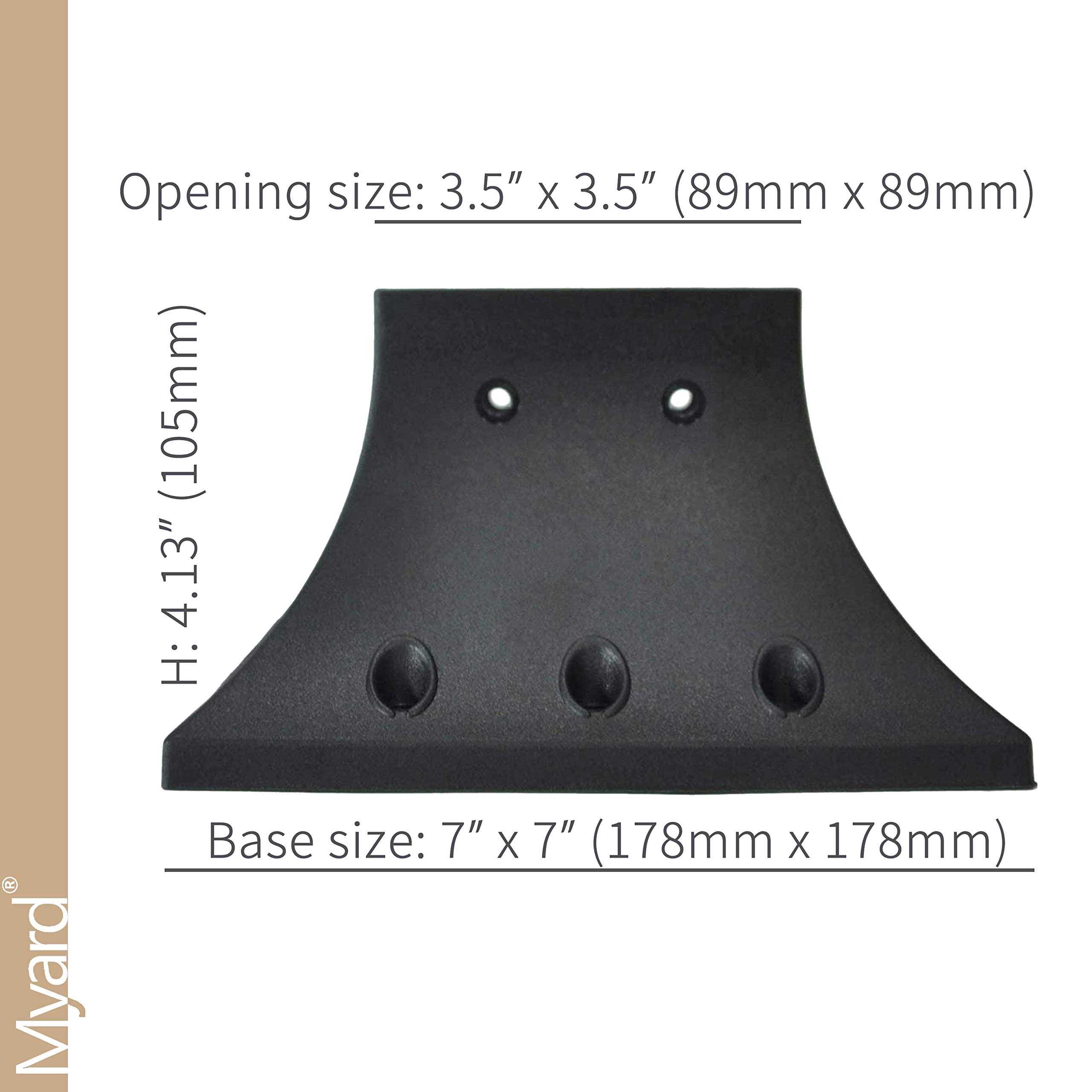 Myard PNP114040 4X4 Inches Post Base Cover Skirt Flange with Screws for Deck Porch Handrail Railing Support Trim Anchor - Cheap Fitting