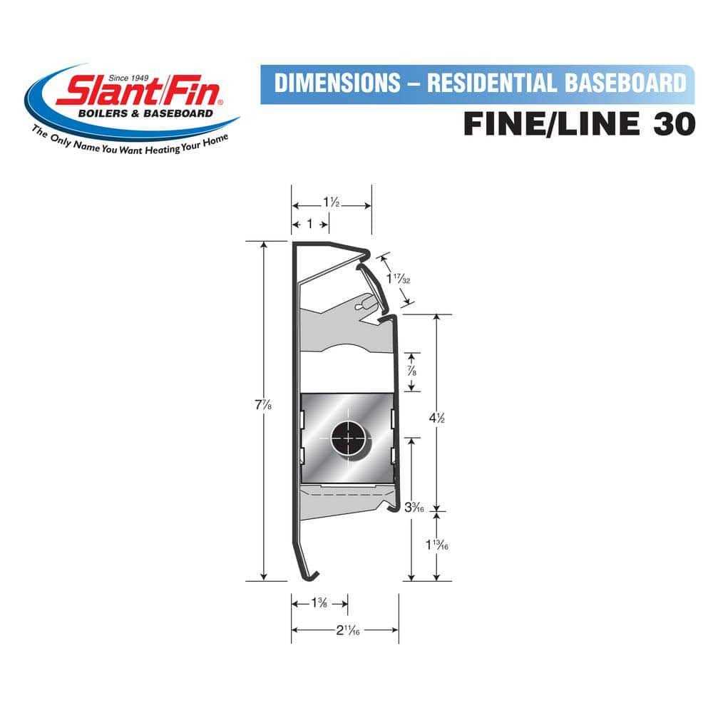Slant/Fin Fine/Line 30 8 ft. Fully Assembled Enclosure and Element Hydronic Baseboard 101-401-8 - Cheap Fitting