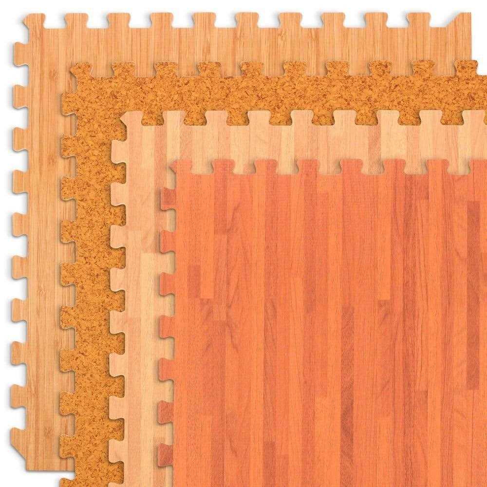 Forest Floor 3/8 Inch Thick Printed Foam Tiles Premium Wood Grain Interlocking Foam Floor Mats - Cheap Fitting