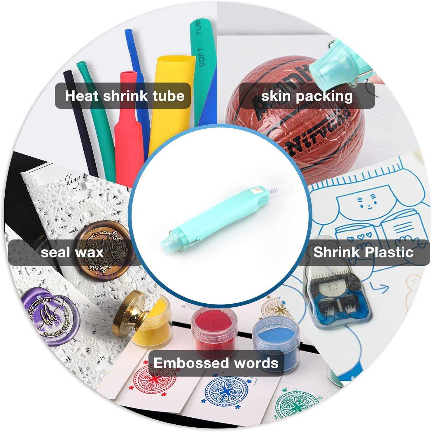 WRVCSS Mini Heat Gun for Crafts 300W Ergonomic Lightweight Hot Air Gun Craft Supplies for Embossing Acrylic Pouring and Drying Resin - Cheap Fitting