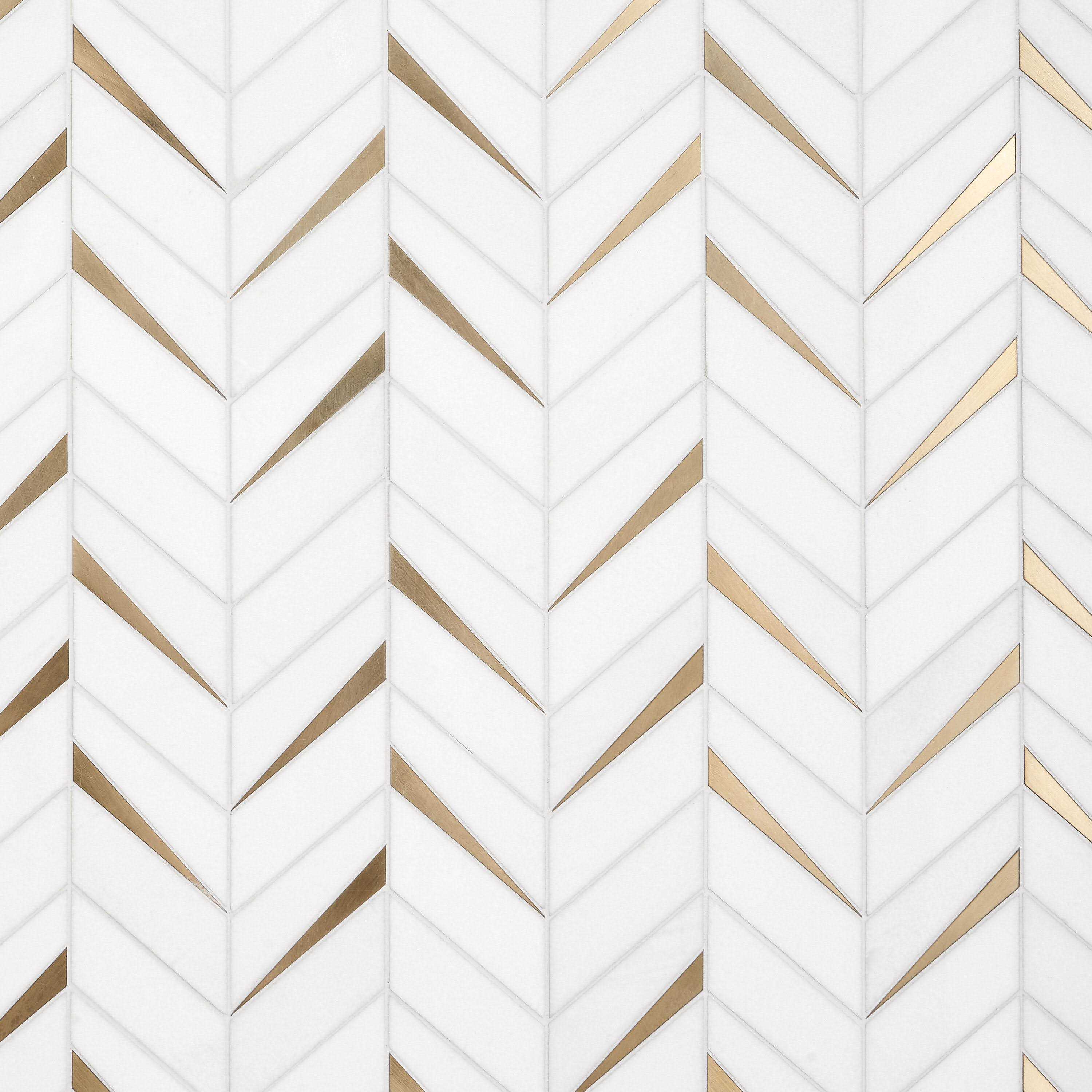 Ivy Hill Tile Love Lane 13.3 in. x 10.82 in. Polished Marble and Brass Wall Mosaic Tile - Cheap Fitting