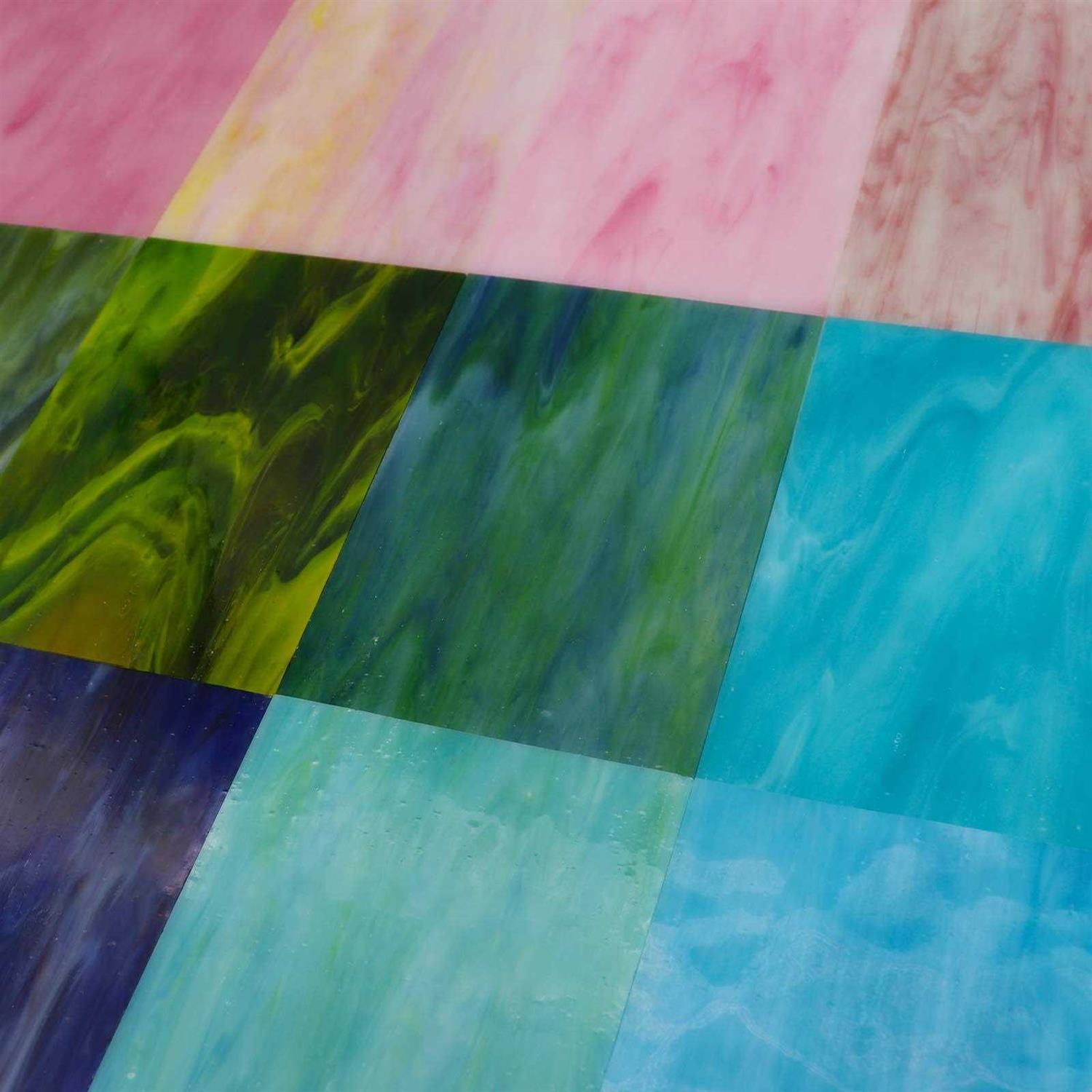 LITMIND 8 Sheets Stained Glass Variety Pack, 4 x 6 inch Mosaic Tiles for Crafts, Art Glass Pack Colors and Patterns - Cheap Fitting