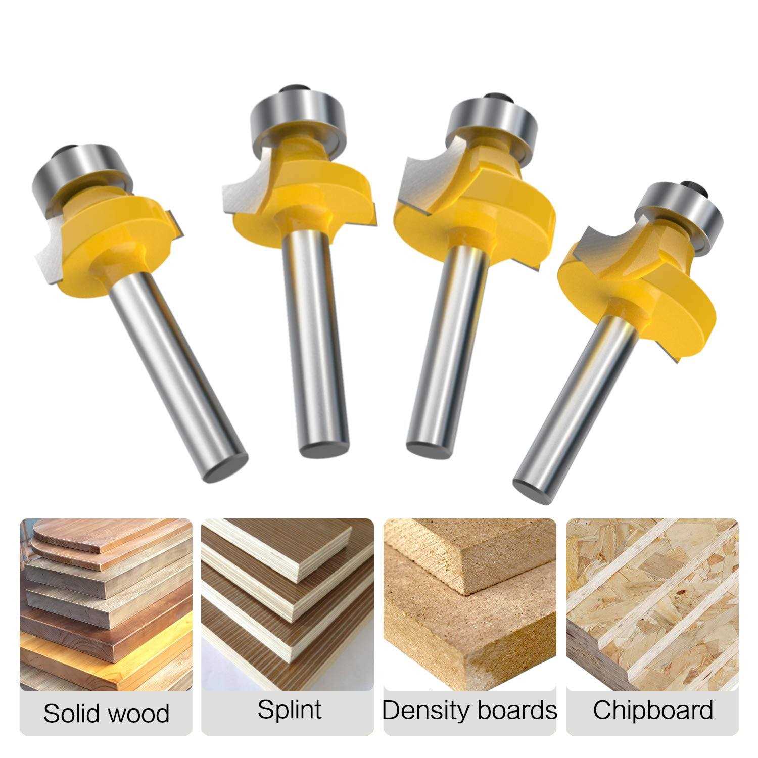 1/4 Inch Shank Roundover Edging Router Bit Set Corner Rounding Edge Forming Roundover Beading Router Bit Set - Cheap Fitting