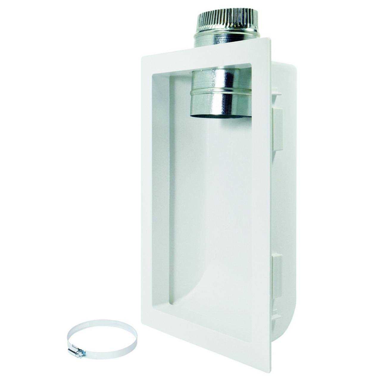 Deflect-O 4.25 in. L x 4 in. Dia. White Aluminum Dryer Venting Box - Cheap Fitting