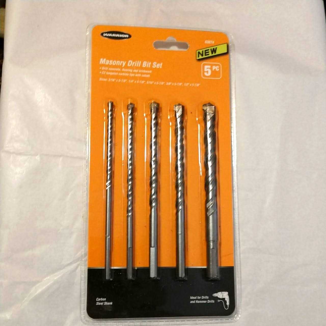 Warrior 63074 Masonry Drill Bit Set 5 Pc - Cheap Fitting