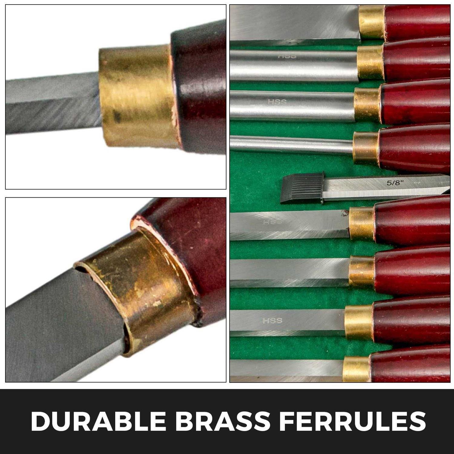 VEVOR Woodworking Lathe Chisel Set 8 Piece Set Lathe Chisel HSS Steel Blades Wood Turning Tools Wooden Case for Storage for Wood Carving Root - Cheap Fitting