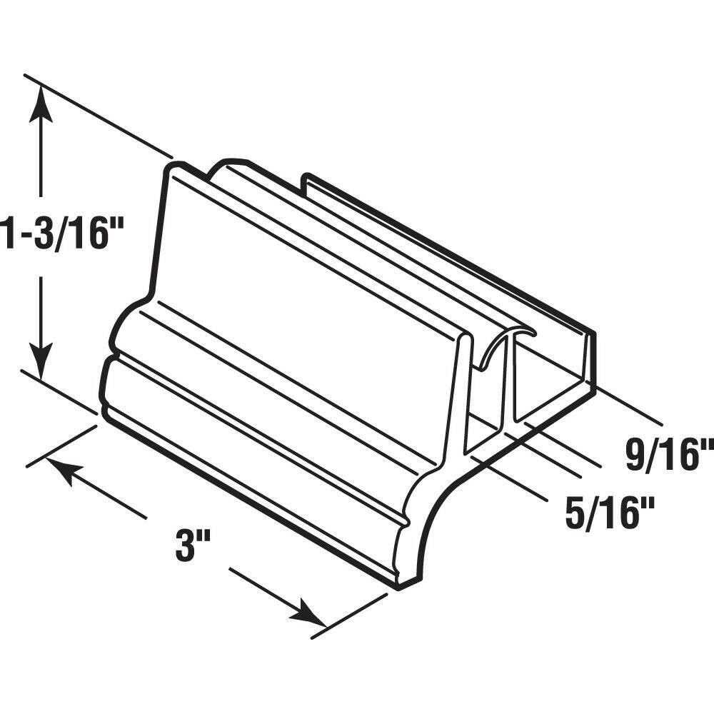 Prime Line M 6144 Shower Door Bottom Guide - Cheap Fitting